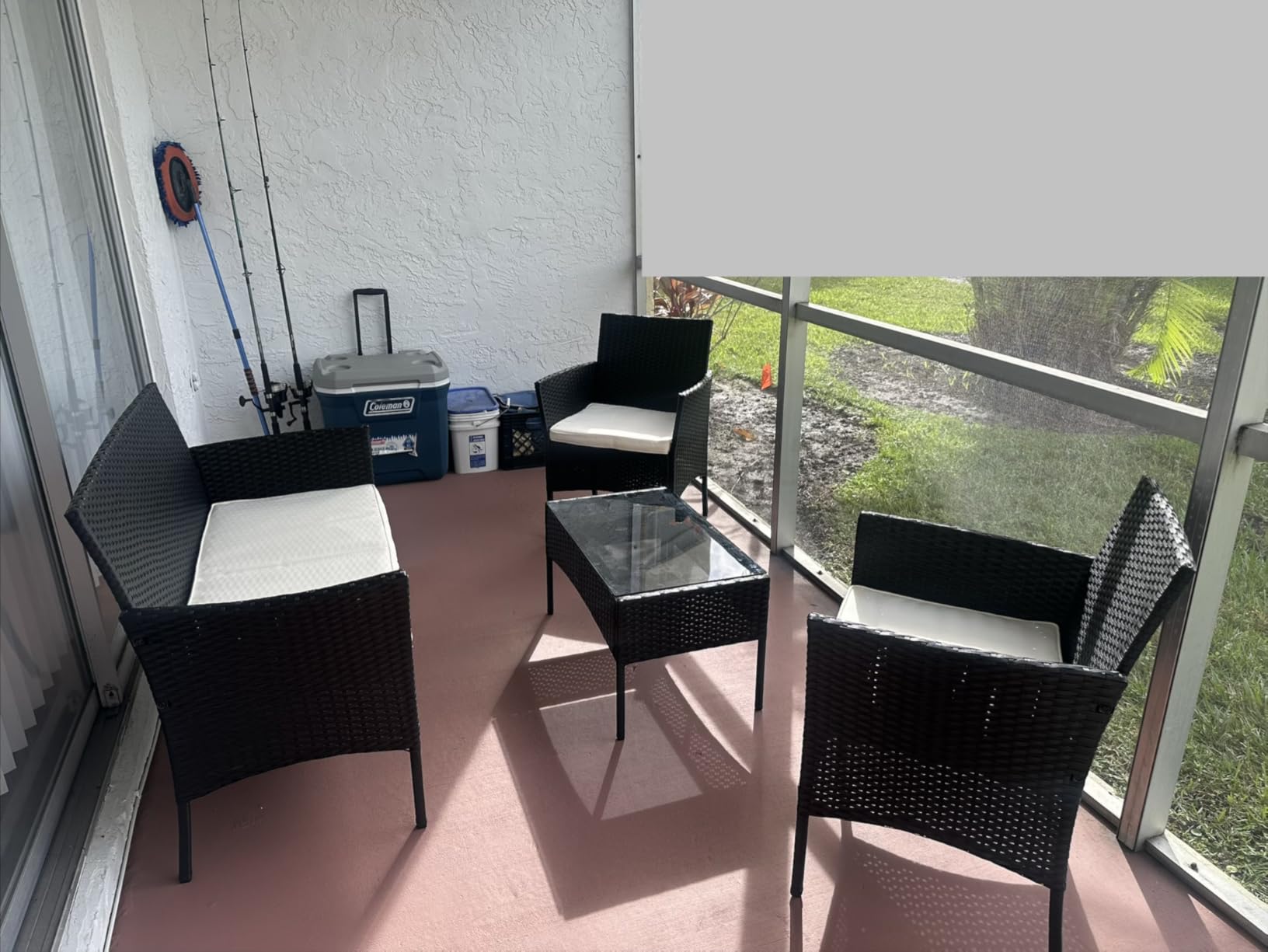 FDW | 4-Piece Patio Furniture Set | Black | Outdoor Wicker Furniture with Coffee Table | Modern Rattan Chairs Conversation Set | Outdoor Seating | Weather-Resistant | for Porch, Garden, Lawn - Customer Photo 2