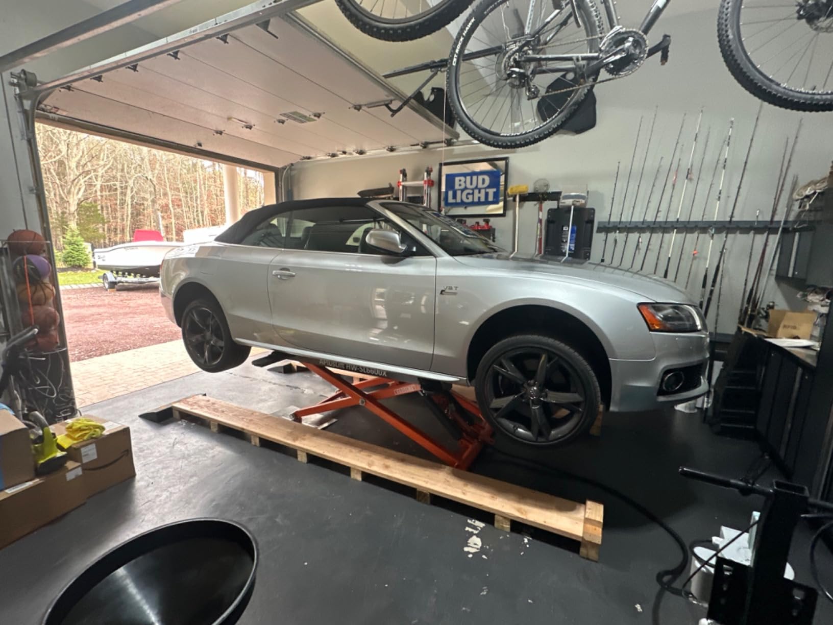 APlusLift 6600LB Portable Mid-Rise Scissor Lift 110V Power HW-SL6600X with 5 Year Structural Warranty - Customer Photo 2