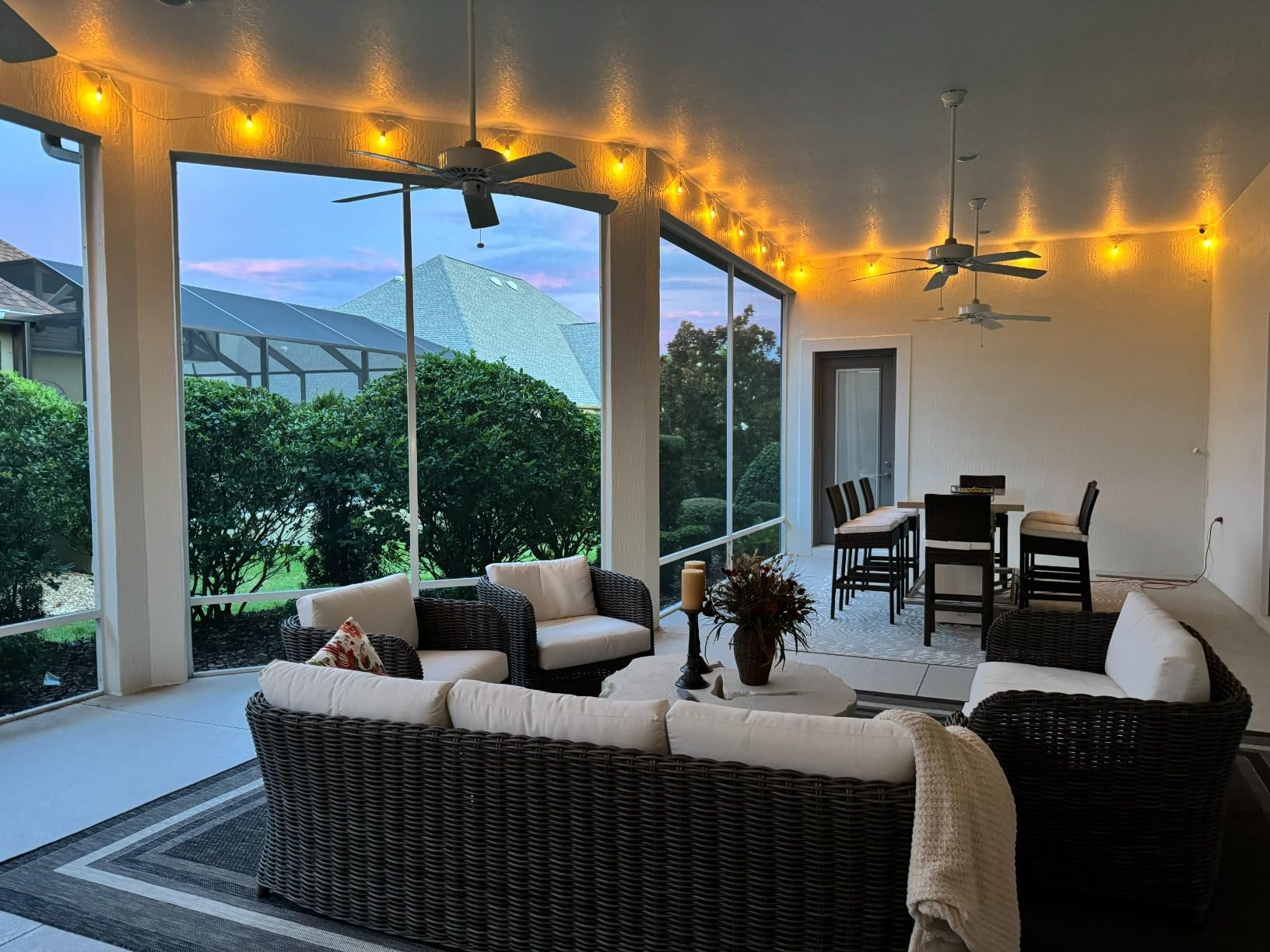 addlon LED Outdoor String Lights 48FT with Edison Vintage Shatterproof Bulbs and Commercial Grade Weatherproof Strand - ETL Listed Decorative Lights for Patio Garden - Customer Photo 2