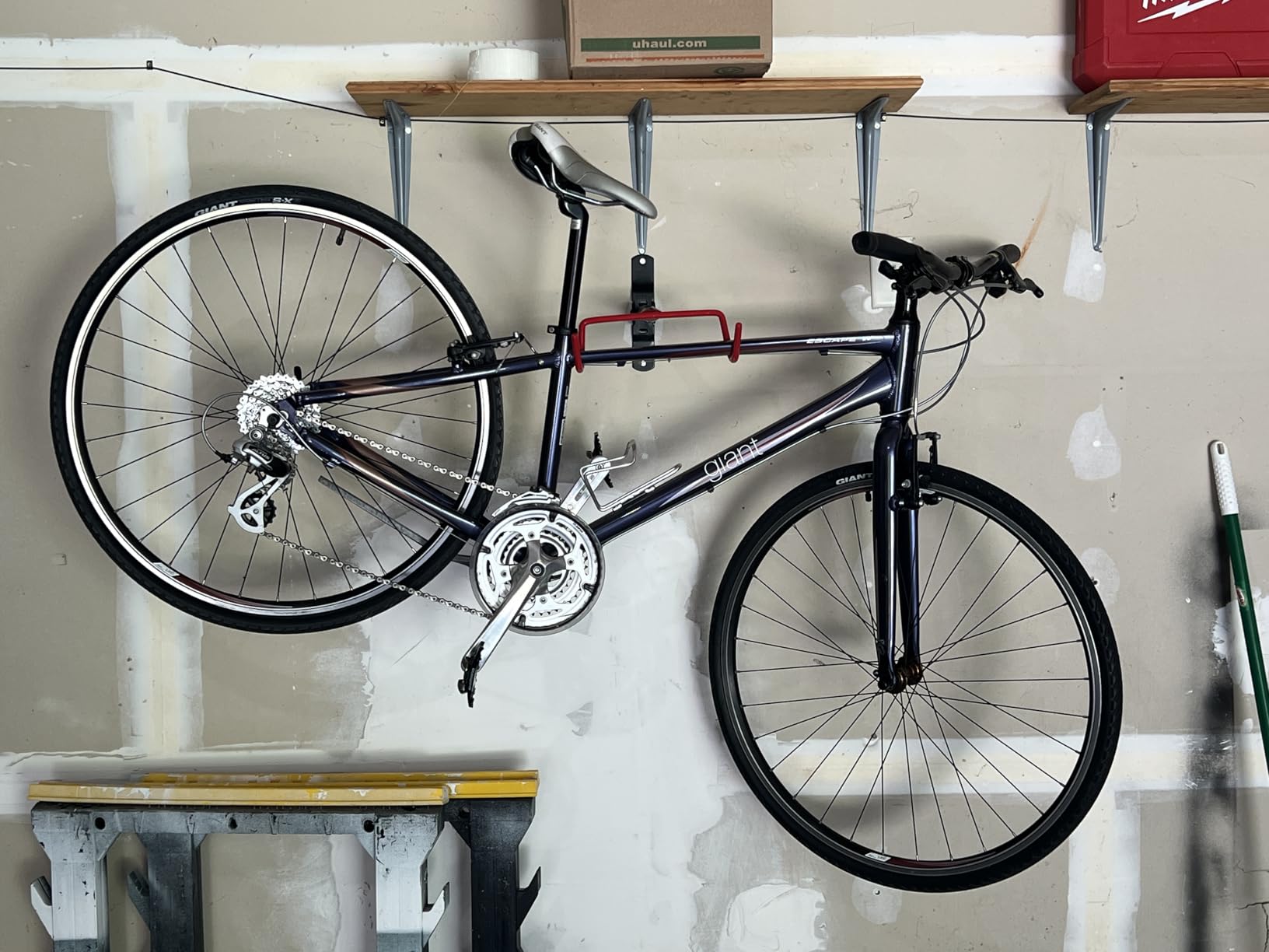 Dirza Bike Wall Mount Bike Hanger 2 Pack Foldable Bicycle Storage Horizontal Bike Rack Bike Hook for Garage Indoor Shed with Screws Customer Review Dirza Bike Wall Mount Bike Hanger 2 Pack Foldable Bicycle Storage Horizontal Bike Rack Bike Hook for Garage Indoor Shed with Screws - Customer Photo 2