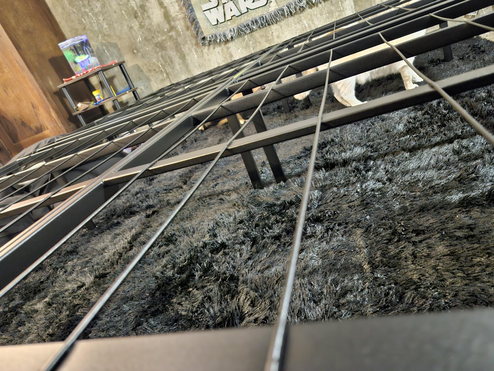 Amazon Basics Bed Frame with Storage, Foldable Metal Platform, Sturdy Steel, No Box Spring Needed, 18 Inches High, Tool-Free Setup, King Size, Black Customer Review Amazon Basics Bed Frame with Storage, Foldable Metal Platform, Sturdy Steel, No Box Spring Needed, 18 Inches High, Tool-Free Setup, King Size, Black - Customer Photo 1