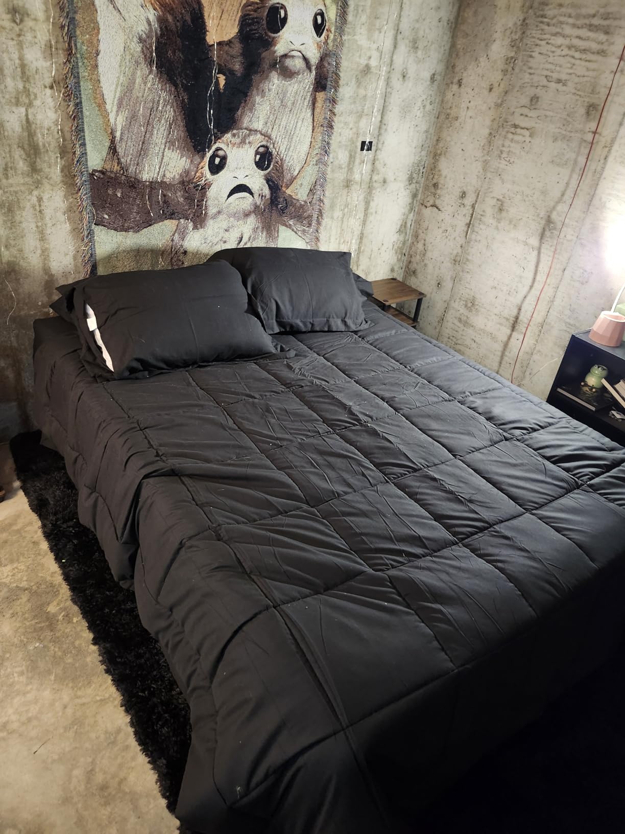 Amazon Basics Bed Frame with Storage, Foldable Metal Platform, Sturdy Steel, No Box Spring Needed, 18 Inches High, Tool-Free Setup, King Size, Black Customer Review Amazon Basics Bed Frame with Storage, Foldable Metal Platform, Sturdy Steel, No Box Spring Needed, 18 Inches High, Tool-Free Setup, King Size, Black - Customer Photo 2