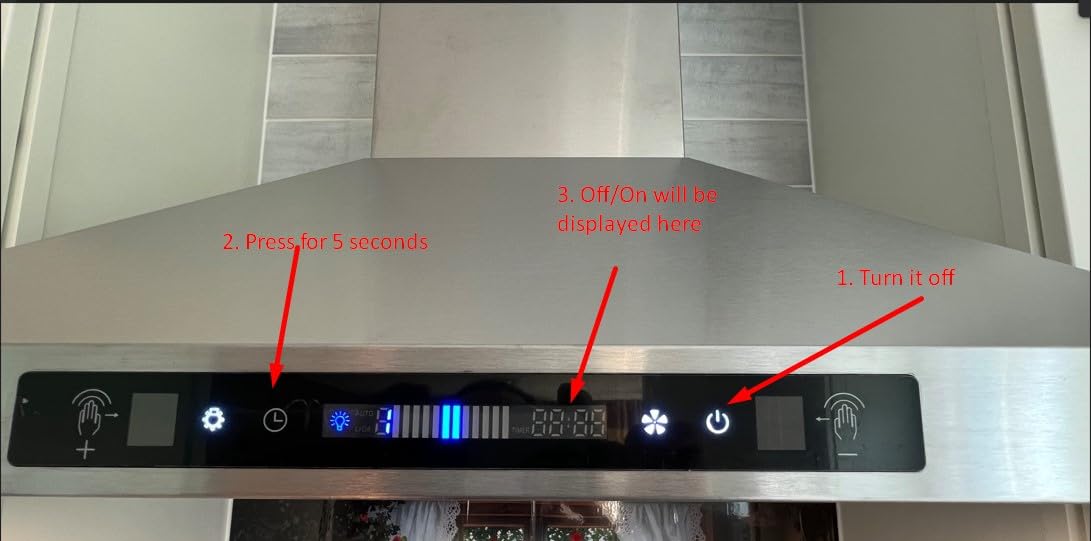IKTCH 30-inch Wall Mount Range Hood 900 CFM Ducted/Ductless Convertible, Kitchen Chimney Vent Stainless Steel with Gesture Sensing & Touch Control Switch Panel, 2 Pcs Adjustable Lights - Customer Photo 2