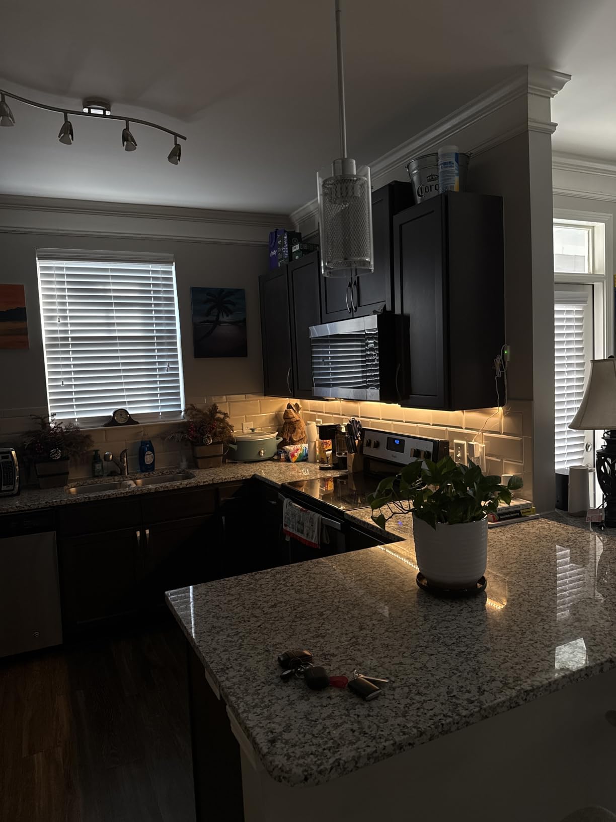 WOBANE Under Cabinet LED Lighting Kit, 6 PCS Dimmable LED Strip Lights with Remote Control Dimmer, 24W Adapter, Hidden 2700K Warm White Set, Bright 1500lm, Timing, Kitchen, Counter, Shelf, Showcase Customer Review WOBANE Under Cabinet LED Lighting Kit, 6 PCS Dimmable LED Strip Lights with Remote Control Dimmer, 24W Adapter, Hidden 2700K Warm White Set, Bright 1500lm, Timing, Kitchen, Counter, Shelf, Showcase - Customer Photo 1