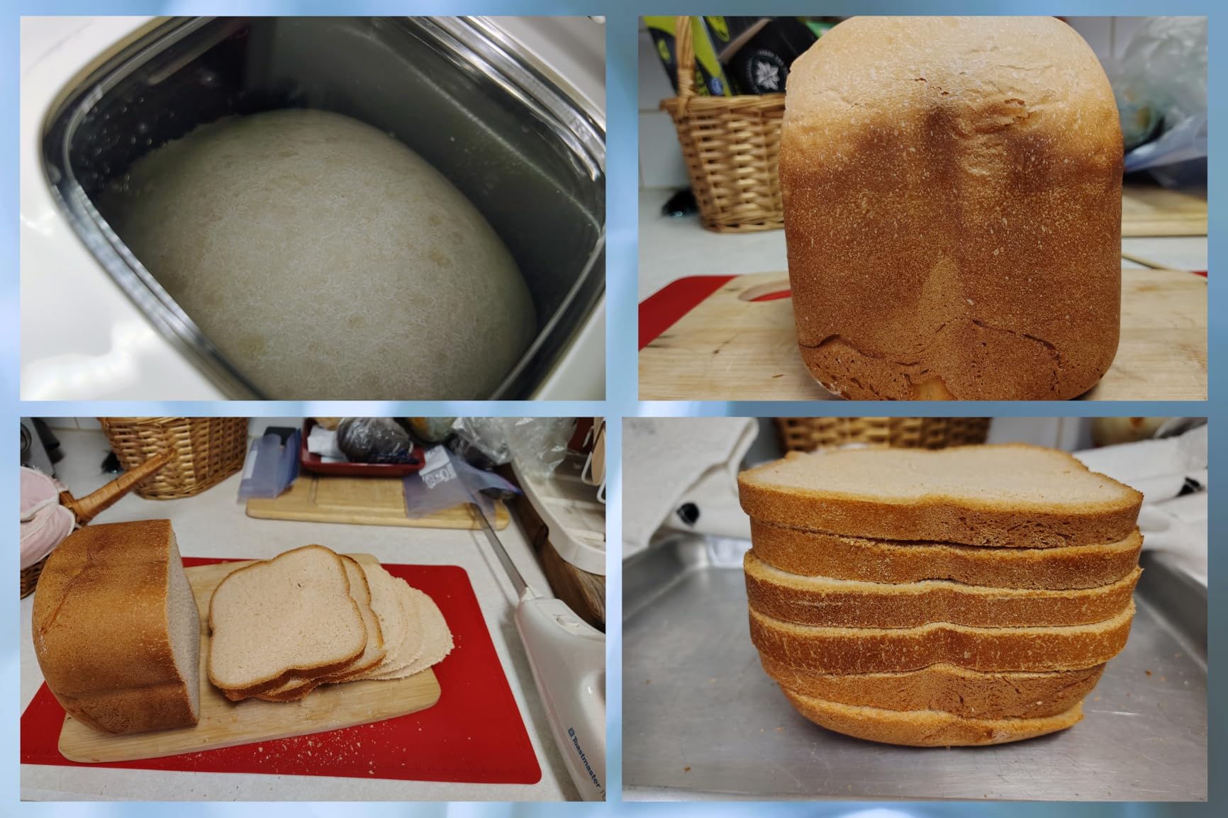 Amazon Basics Programmable Bread Maker, 2 Pound Non-Stick Automatic Bread Making Machine, 14 Settings for Breads, Doughs, Gluten-Free Options and More, LCD Display, White - Customer Photo 2