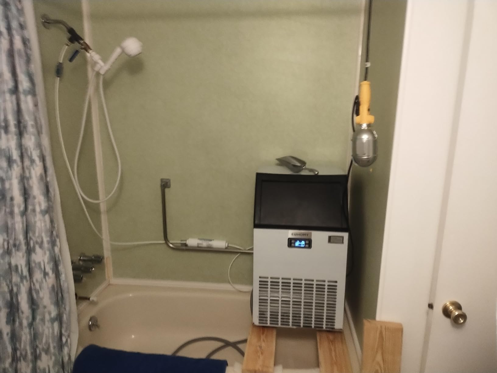 EUHOMY Commercial Ice Maker Machine, 100lbs/24H Stainless Steel Under Counter ice Machine with 33lbs Ice Storage Capacity, Freestanding Ice Maker. - Customer Photo 1