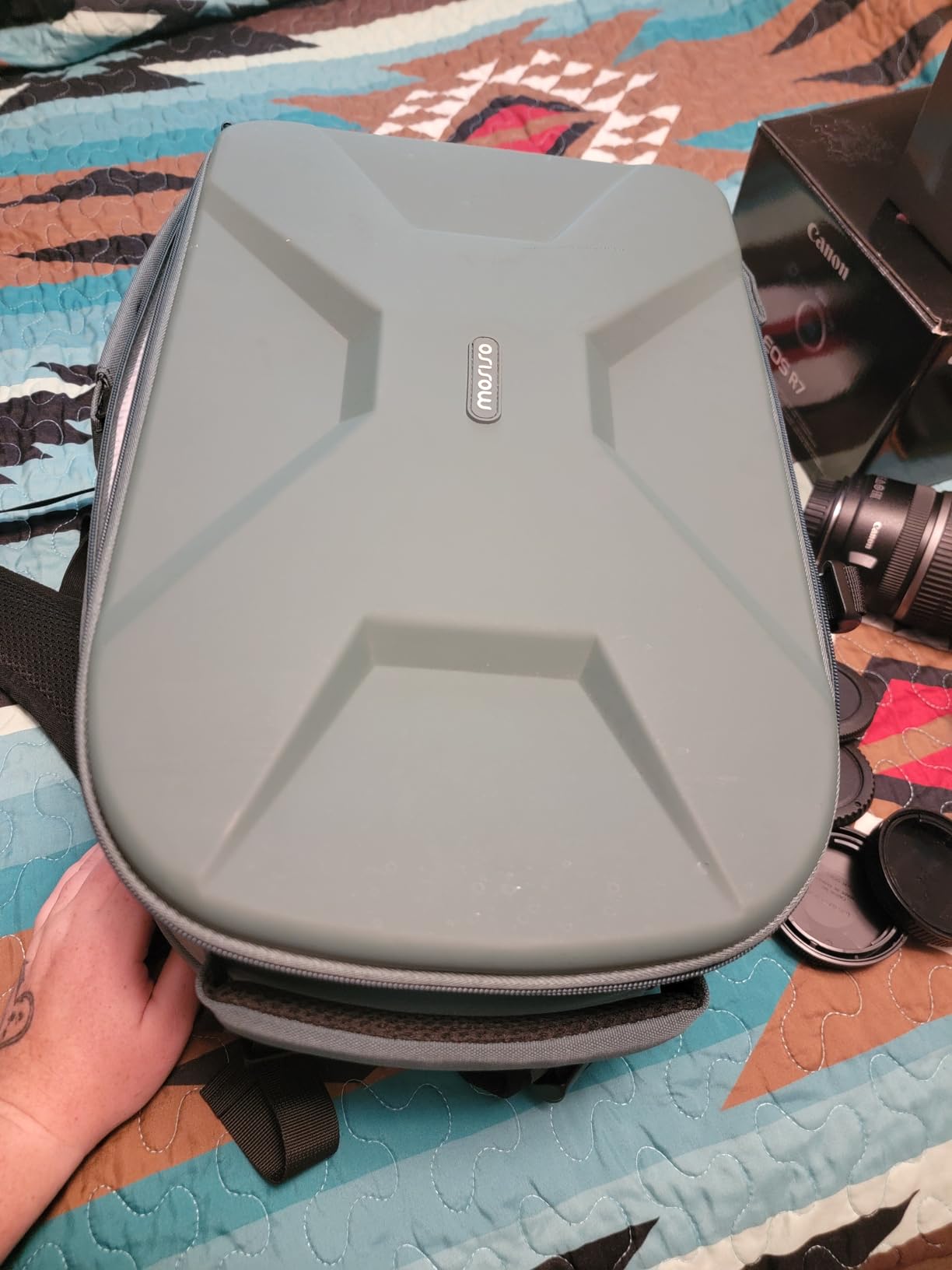 MOSISO Camera Backpack, DSLR/SLR/Mirrorless Photography Camera Bag 15-16 inch Waterproof Hardshell Case with Tripod Holder&Laptop Compartment Compatible with Canon/Nikon/Sony, Black - Customer Photo 2