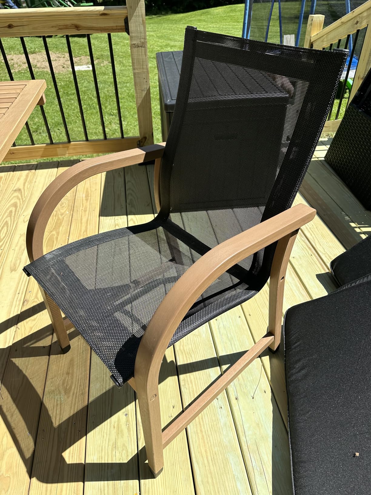 Amazonia Franklin 9-Piece Rectangular Extendable Patio Dining Set Teak Finish and Weather-Net Technology Ideal for Outdoors and Indoors - Customer Photo 5