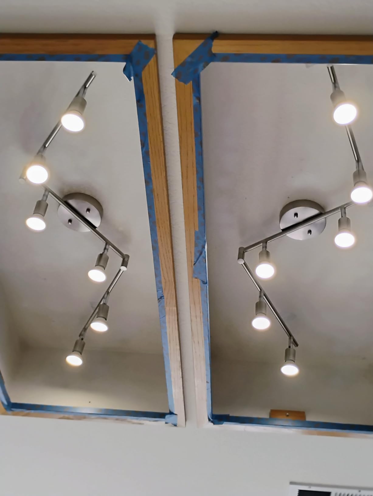 AIBOO 6-Light Adjustable Dimmable Track Lighting Kit, Flexible Foldable Arms, Matt Black Color Perfect for Kitchen,Hallyway Bed Room Lighting Fixture, GU10 Base Bulbs not Included - Customer Photo 1