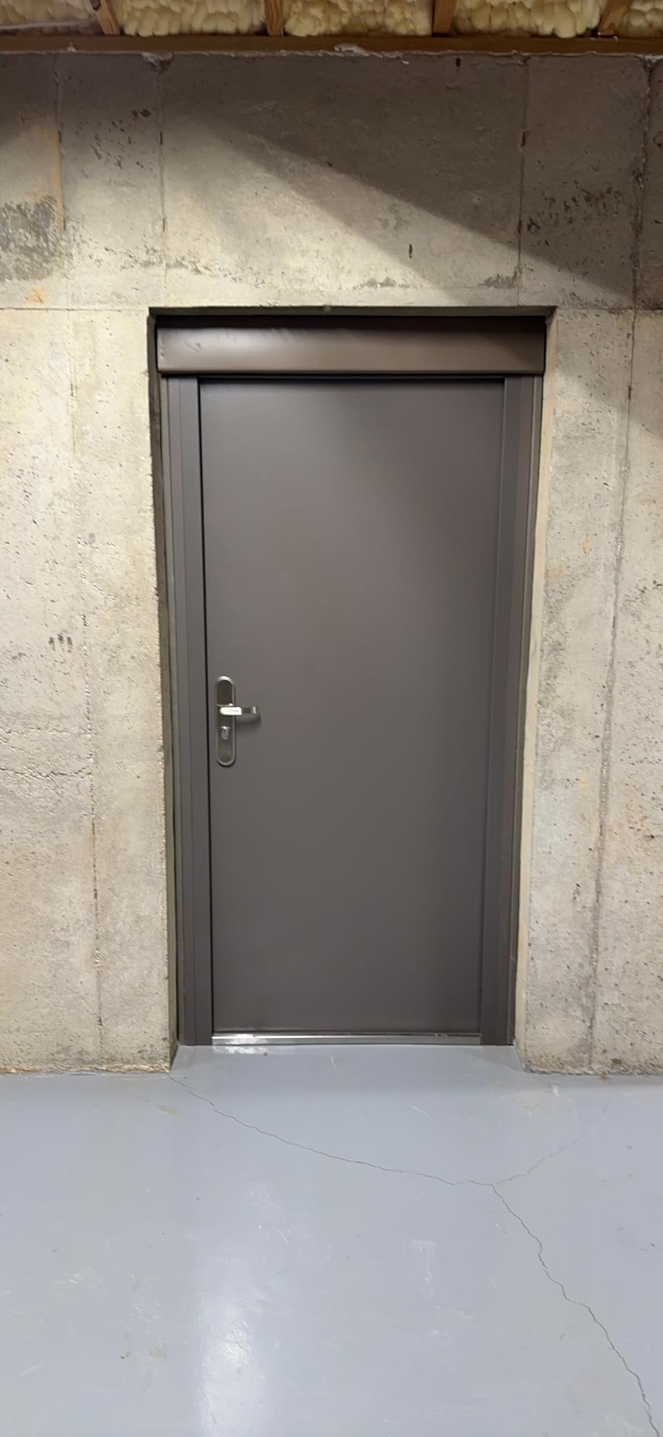 VIZ-PRO Quick Mount Steel Security Door with Frame and Hardware, Gray Left Side-Hinged Inward, 39 9/16