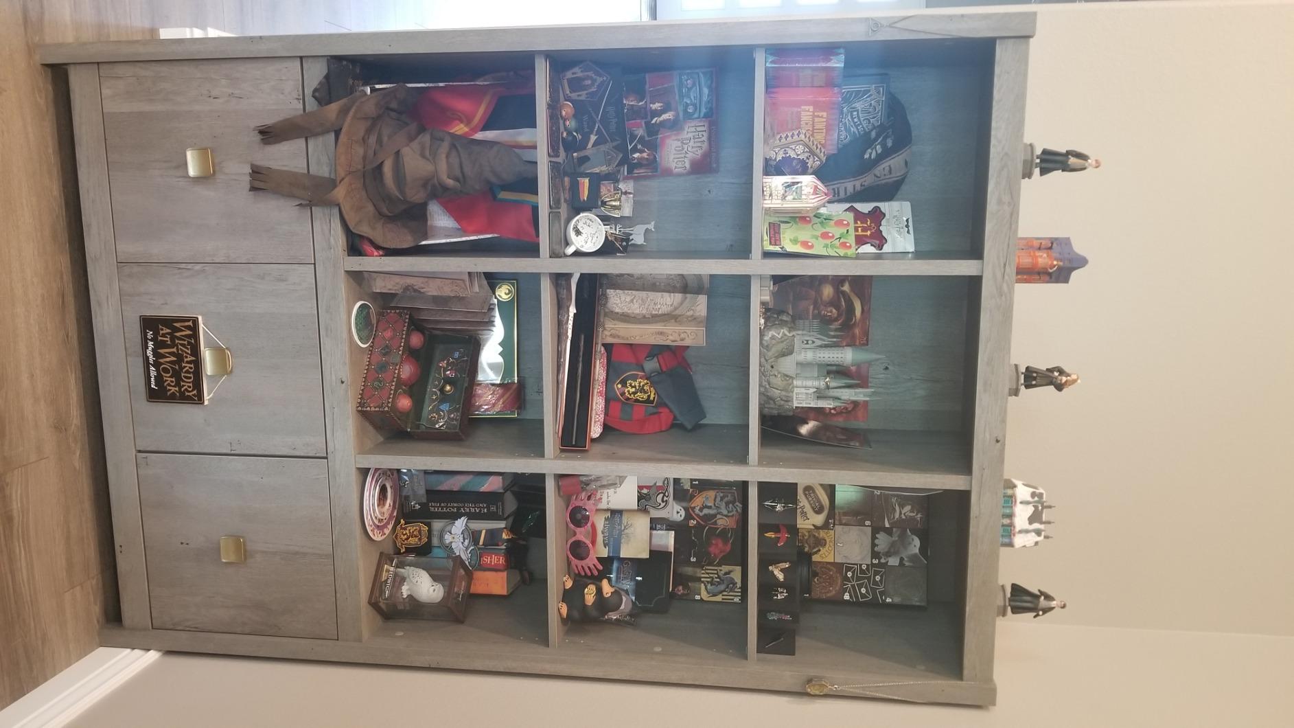 Sauder Cannery Bridge Bookcase Storage Wall, Storage Shelves with Drawers, in Sindoori Mango - Customer Photo 1