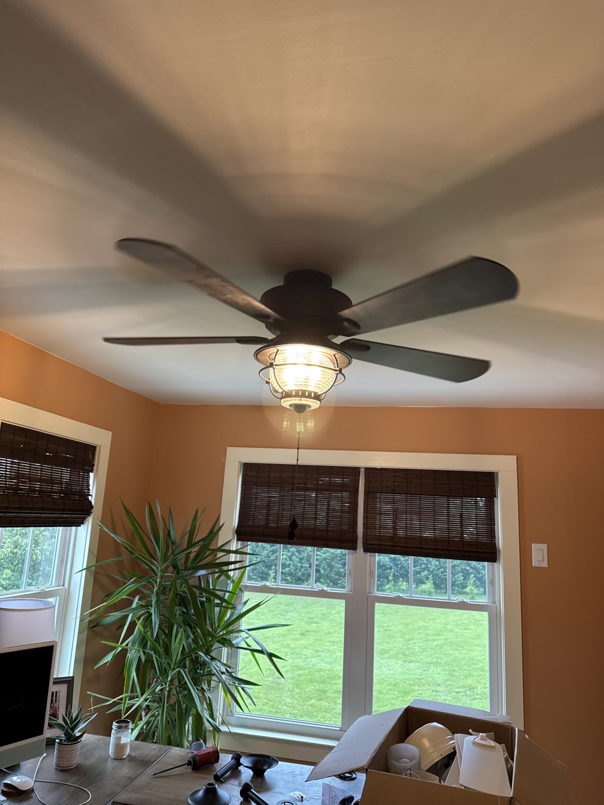 Harbor Breeze Merrimack II 52-in Matte Bronze LED Indoor/Outdoor Ceiling Fan with Light Kit (5-Blade) Customer Review Harbor Breeze Merrimack II 52-in Matte Bronze LED Indoor/Outdoor Ceiling Fan with Light Kit (5-Blade) - Customer Photo 1