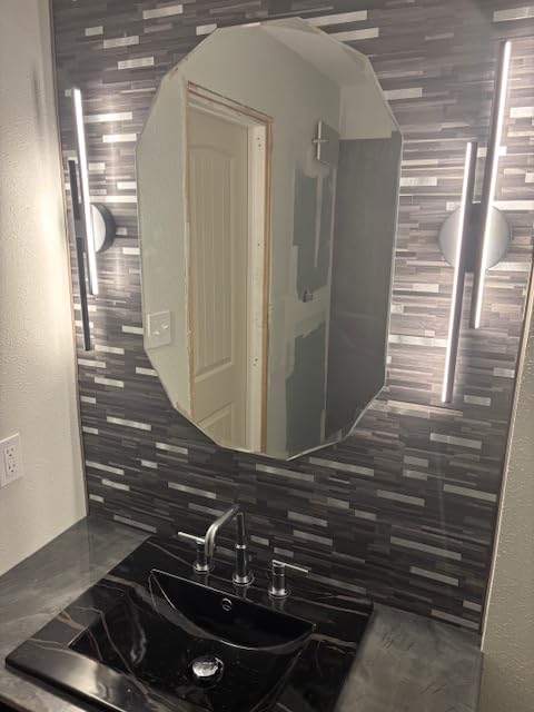 Delta Nicoli Matte Black Bathroom Faucet 3 Hole, 8 Inch Widespread Bathroom Sink Faucet for Vanity, Push-Pop Drain Assembly, Matte Black 35849LF-BL - Customer Photo 1