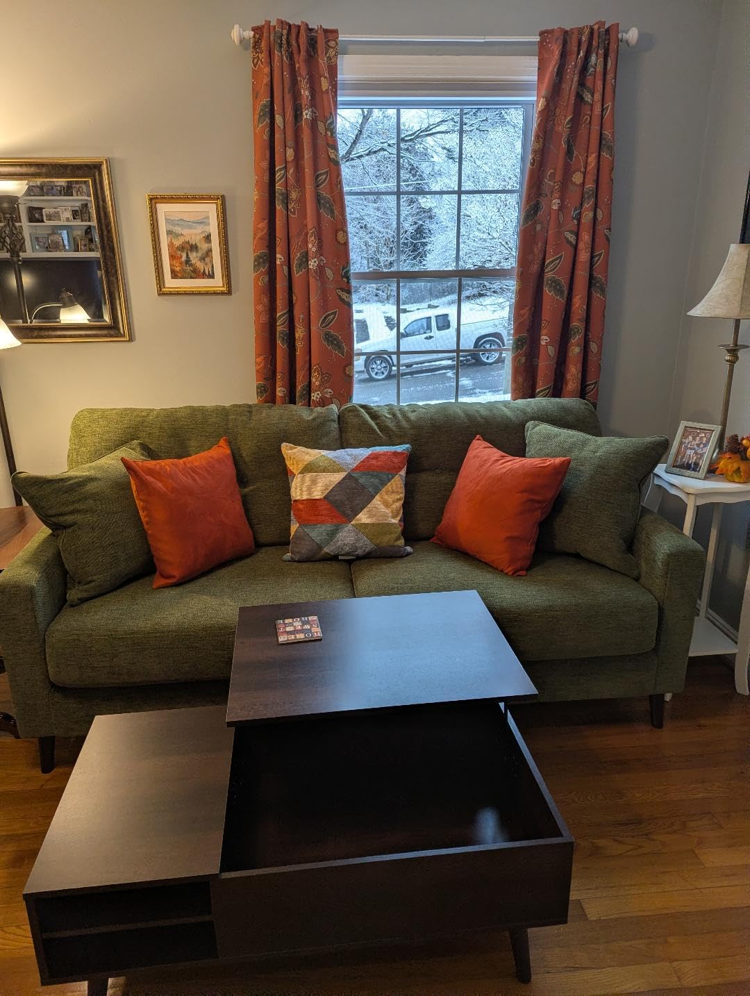 WLIVE Lift Top Coffee Table for Living Room,Small Coffee Table with Storage, Adjustable Shelf and Storage Compartment, Mid Century Modern Living Room Table, Wood, Rustic Brown - Customer Photo 1