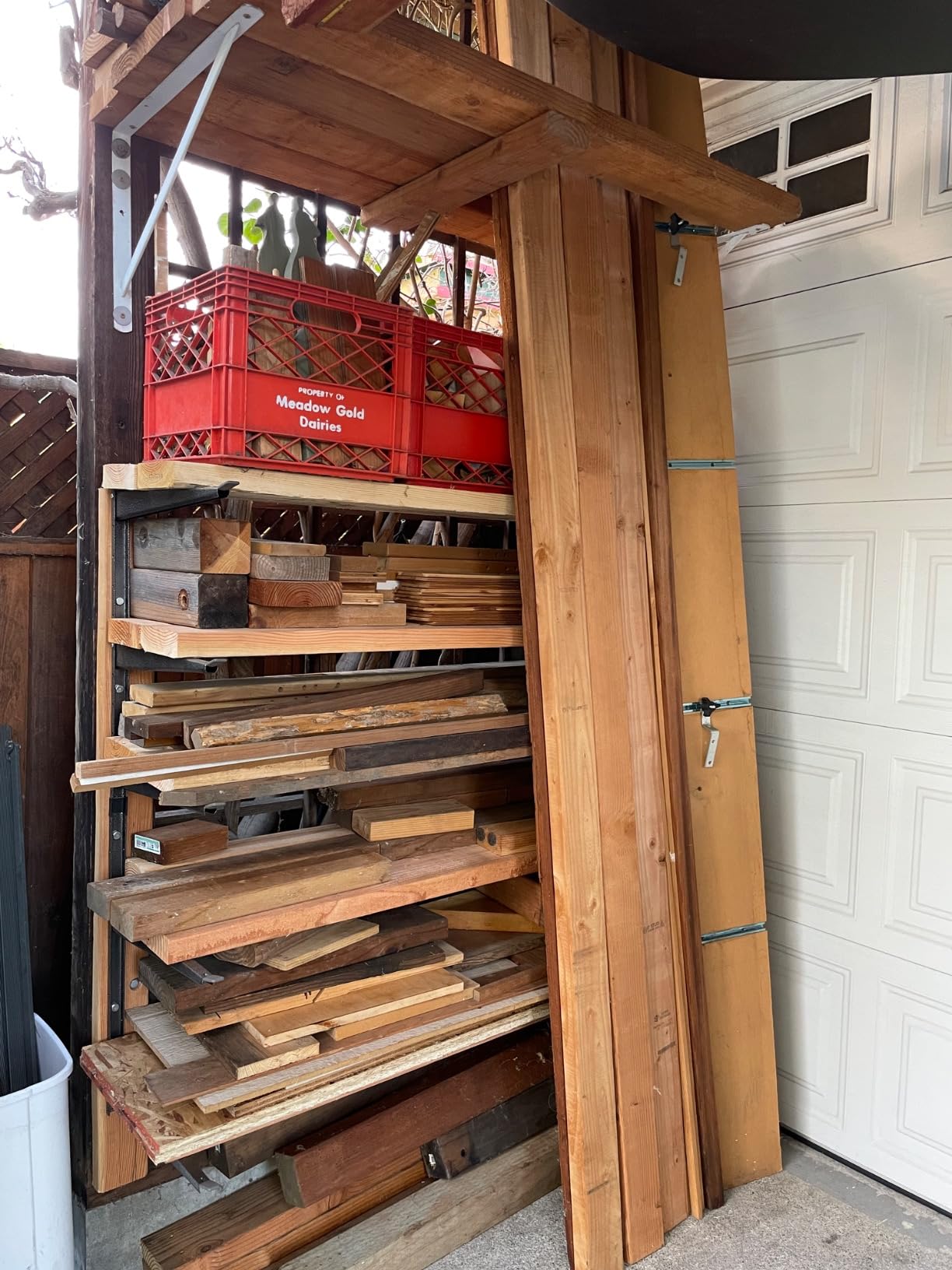 Delta Heavy Duty Wood and Lumber Storage Rack, Holds Up To 480 lbs - Easy to Install Mounted Rack With Steel Construction Customer Review Delta Heavy Duty Wood and Lumber Storage Rack, Holds Up To 480 lbs - Easy to Install Mounted Rack With Steel Construction - Customer Photo 1