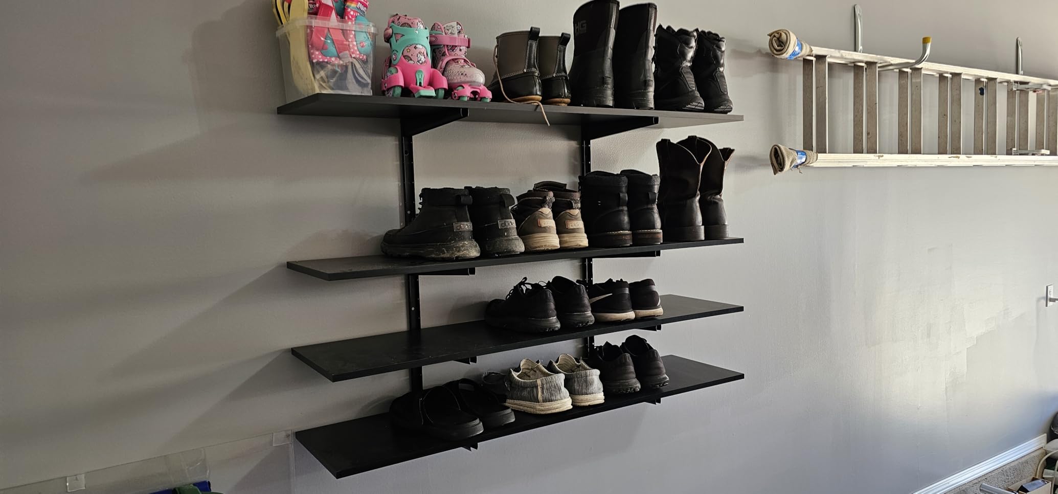 Delta Heavy Duty Wood and Lumber Storage Rack, Holds Up To 480 lbs - Easy to Install Mounted Rack With Steel Construction Customer Review Delta Heavy Duty Wood and Lumber Storage Rack, Holds Up To 480 lbs - Easy to Install Mounted Rack With Steel Construction - Customer Photo 2