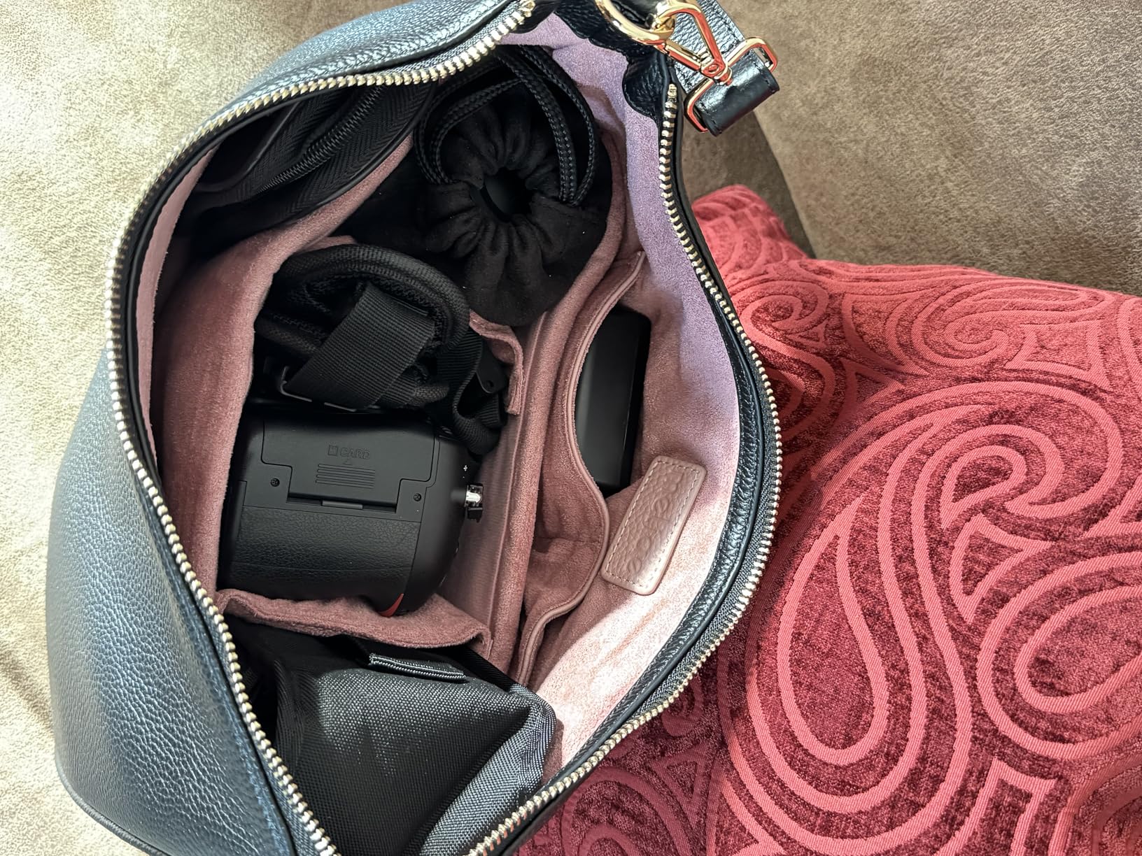 Meliae Camera Bag for Women, DSLR Mirrorless Camera Purse, Leather Shoulder Crossbody Hobo Travel Tote - Customer Photo 2