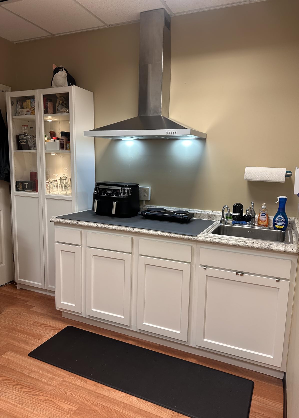 Tieasy Wall Mount Range Hood 30 inch with Ducted/Ductless Convertible Duct, Stainless Steel Chimney-Style Over Stove Vent Hood with LED Light, 3 Speed Exhaust Fan, 450 CFM - Customer Photo 1