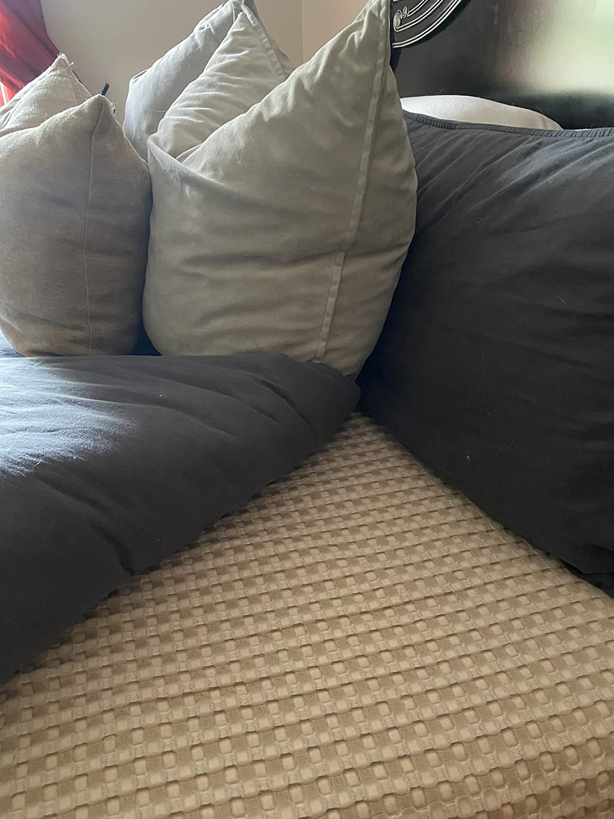 Bedsure Cooling Cotton Waffle Queen Size Blanket - Lightweight Breathable Soft Blanket of Rayon Derived from Bamboo for Hot Sleepers, Luxury Throws for Bed, Couch and Sofa, Ivory, 90x90 Inches - Customer Photo 2