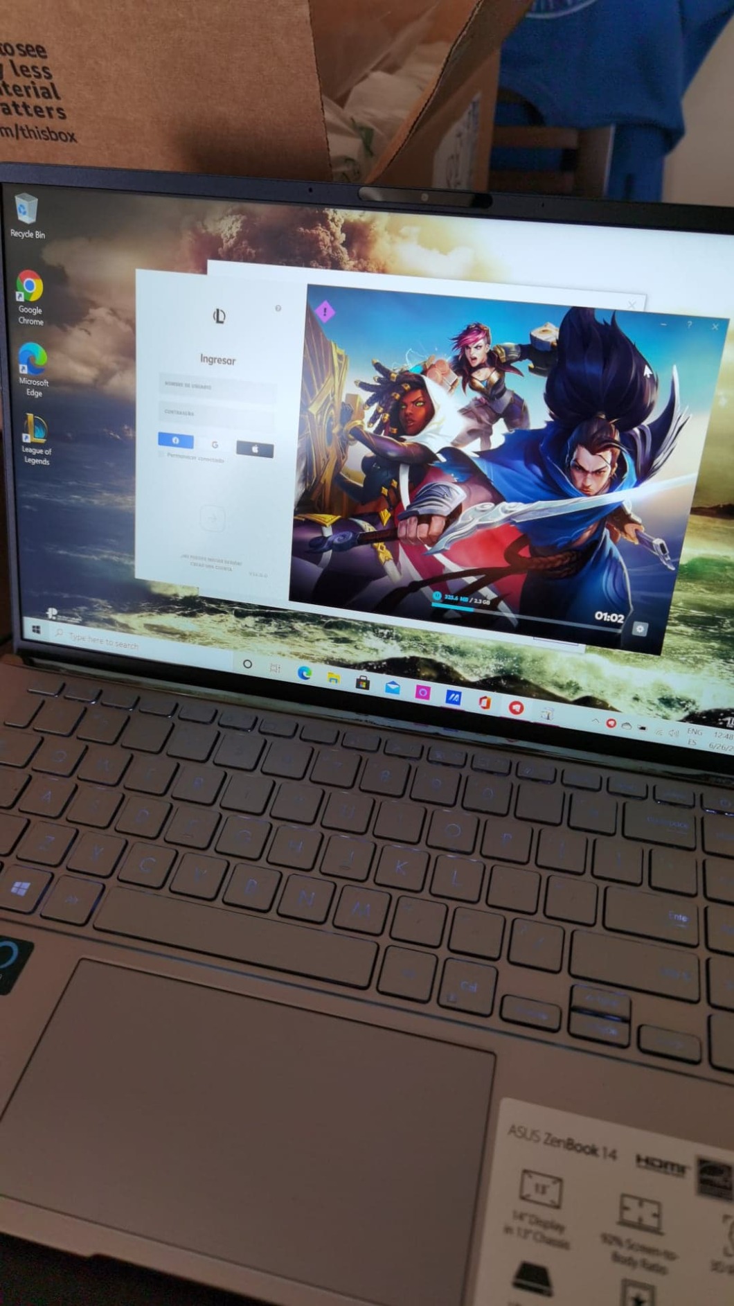 ASUS Zenbook 14 Laptop - AMD Ryzen 5-8GB RAM - GEFORCE MX350-256GB SSD - Win 10, Light Gray - Customer Photo 2