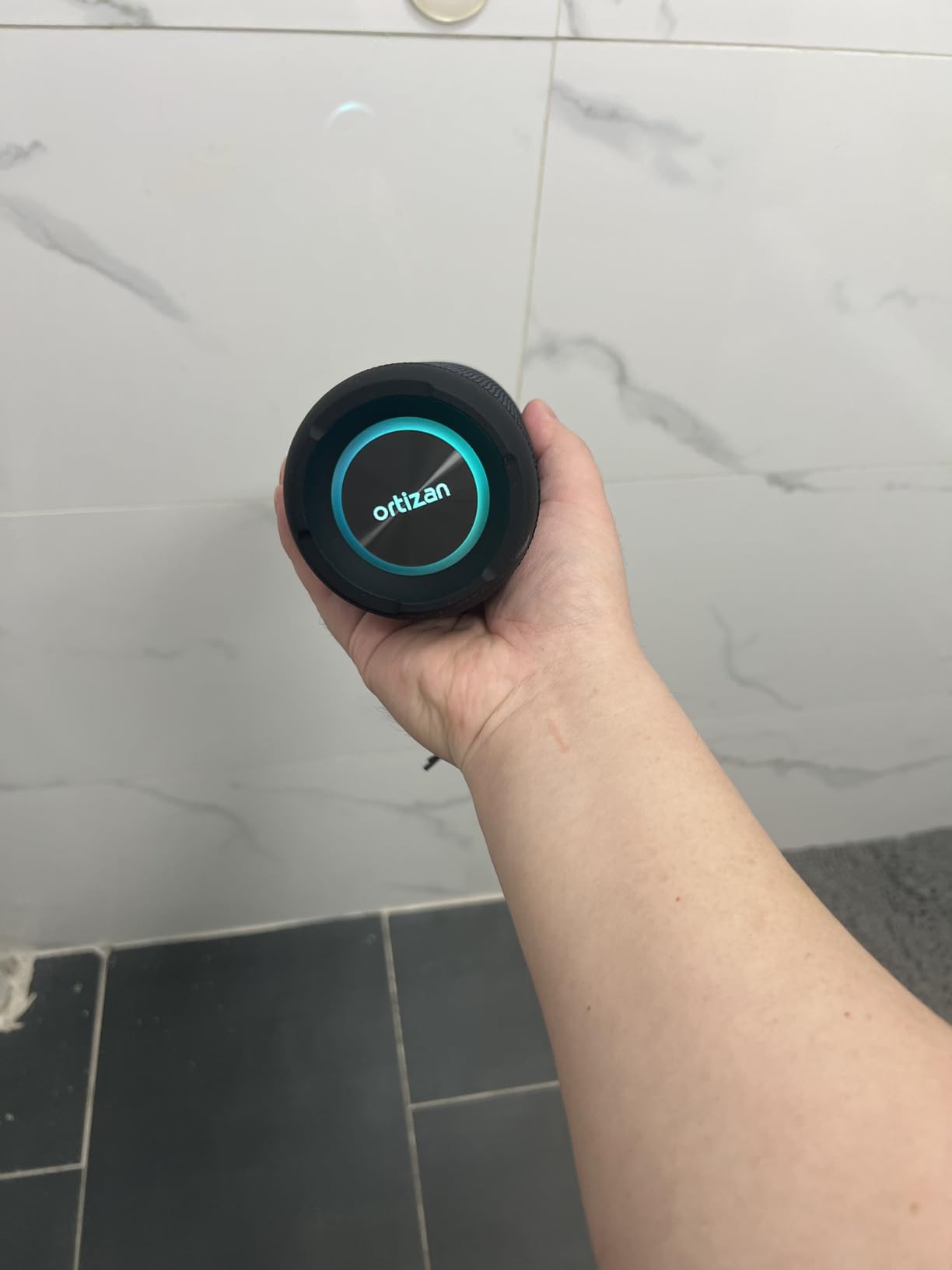 Ortizan Portable Bluetooth Speaker x Stocking Stuffers: IPX7 Waterproof, Wireless, Big Sound, Deep Bass, Dual Pairing, 30H Playtime, White Elephant Gift for Adults Men Women Teen Boys Girls (Black) - Customer Photo 2