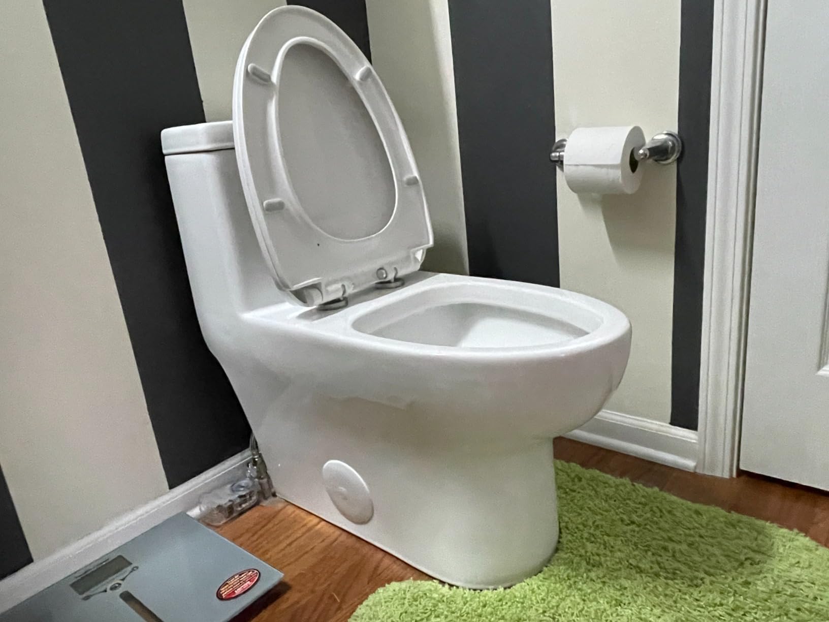 DeerValley One Piece Toilet Elongated Toilet with Soft-Close Seat Powerful 1.1/1.6 GPF Dual Flush Standard Height Toilets Skirted Design - Customer Photo 2
