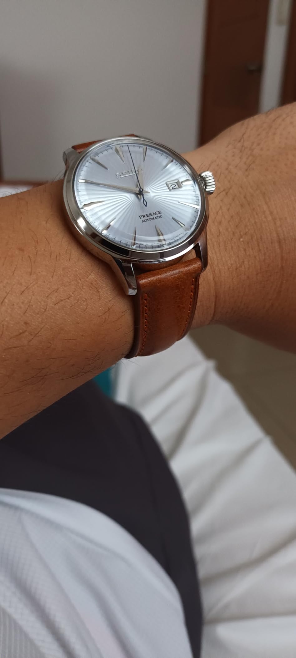 SEIKO Automatic Watch for Men - Presage Cocktail Time - Patterned with Golden Numerals and Date Calendar, 50m Water-Resistant - Customer Photo 1