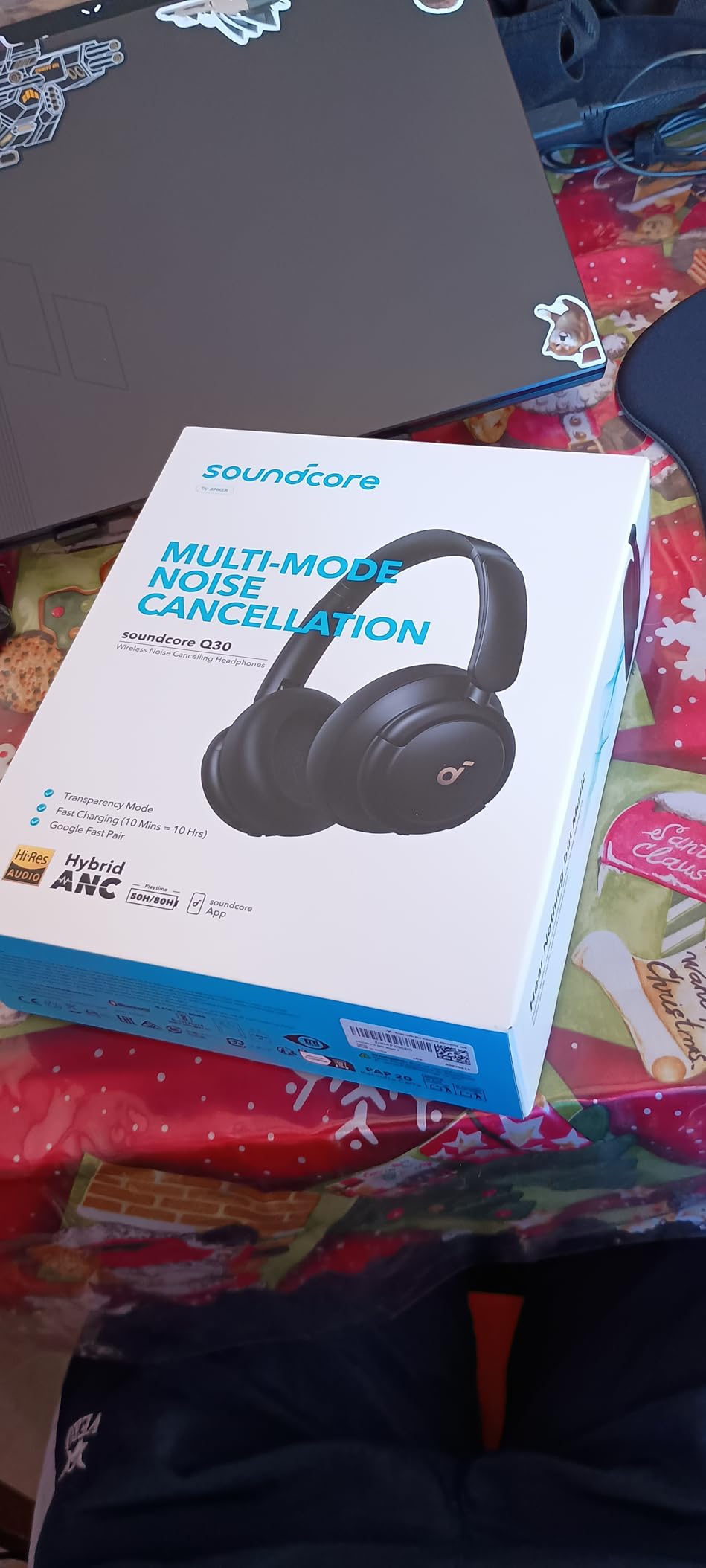 Soundcore Q30 by Anker, Hybrid Active Noise Cancelling Headphones, Multiple Modes, Hi-Res Audio, Custom EQ via App, 50H Playtime, Comfortable Fit, Bluetooth, Multipoint Connection - Customer Photo 2