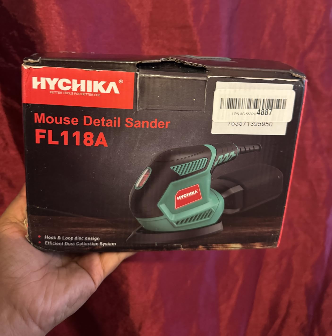 HYCHIKA Detail Sander, 14,000 OPM Compact Electric Sander Tool with 12 Pcs Sandpapers - Customer Photo 1