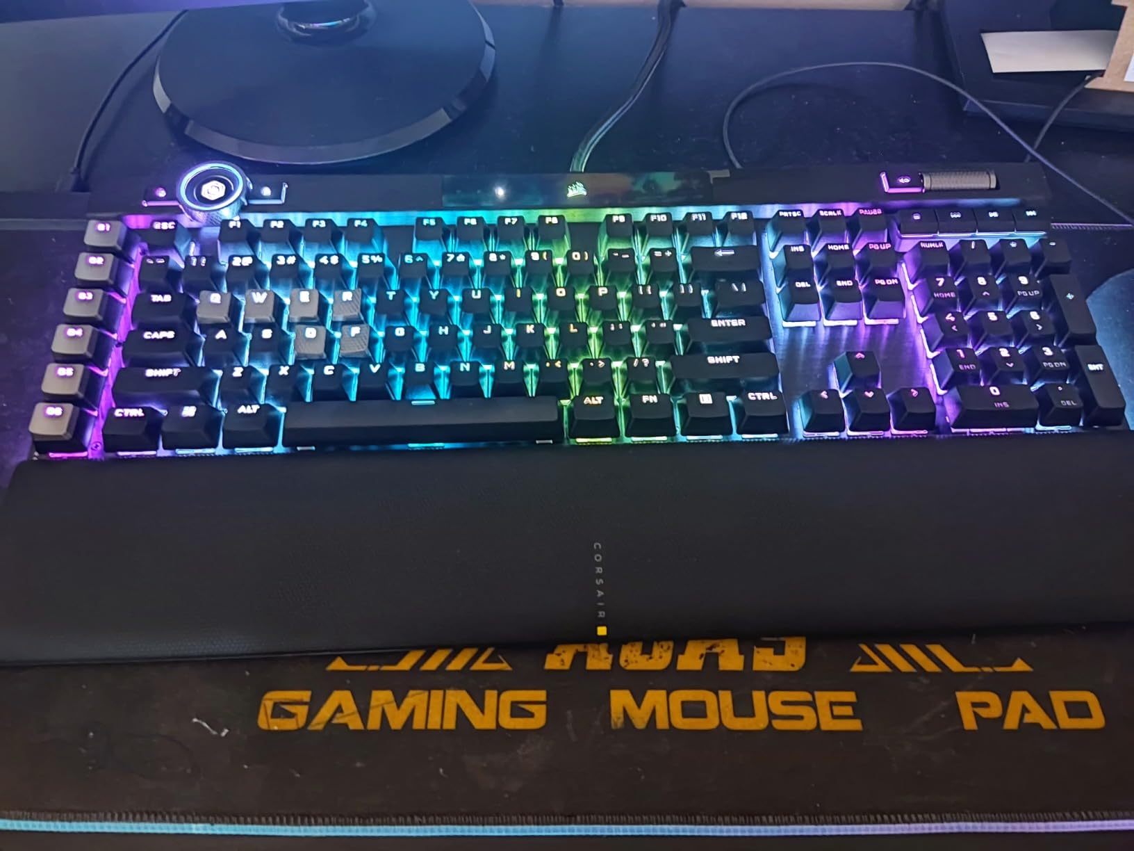 Corsair K100 RGB Optical-Mechanical Wired Gaming Keyboard - OPX Switches - PBT Double-Shot Keycaps - Elgato Stream Deck and iCUE Compatible - QWERTY NA Layout - Black - Customer Photo 1