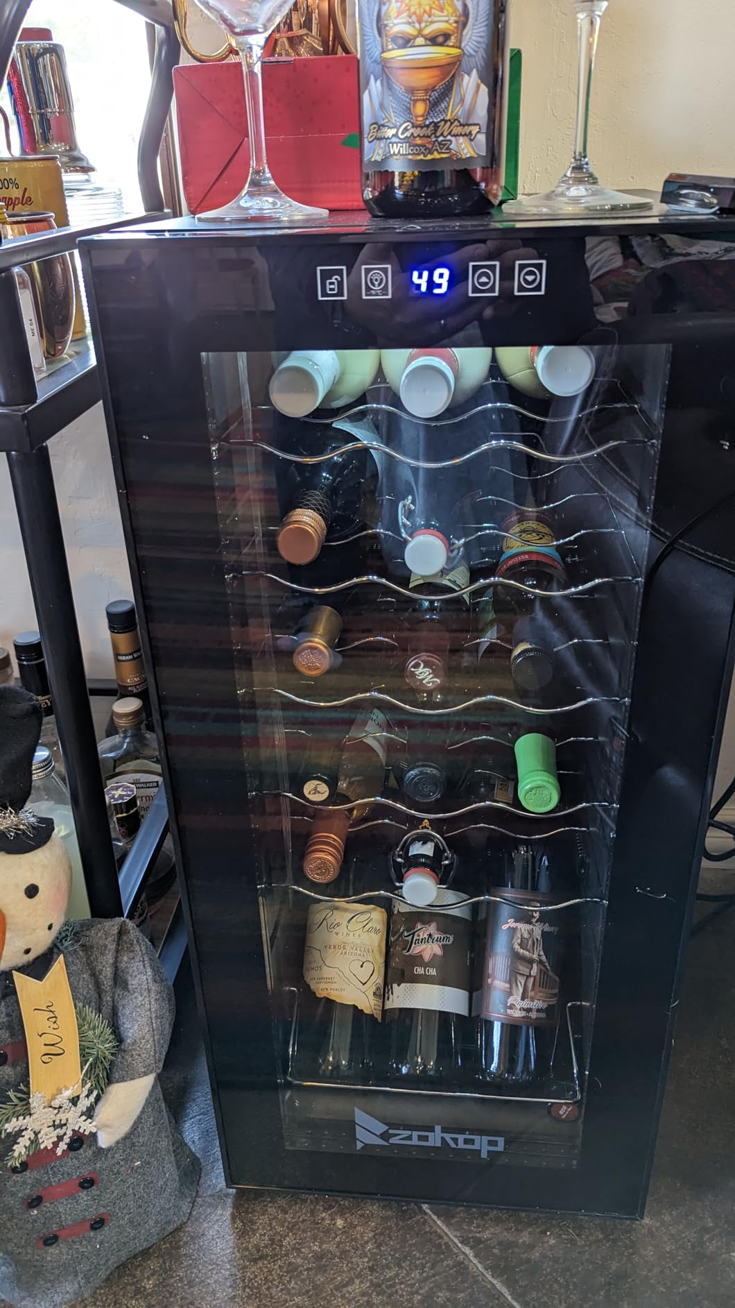 ROVSUN 18 Bottle Wine Fridge, Freestanding Compressor Wine Cooler Refrigerator, Beverage Wine Chiller with Digital Temperature Control & Double-layer Glass Door for Red White Wine, Champagne, Beer Customer Review ROVSUN 18 Bottle Wine Fridge, Freestanding Compressor Wine Cooler Refrigerator, Beverage Wine Chiller with Digital Temperature Control & Double-layer Glass Door for Red White Wine, Champagne, Beer - Customer Photo 1