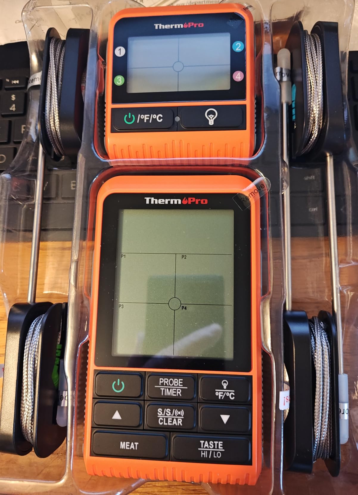 ThermoPro TP829 1000ft Wireless Meat Thermometer Digital for Grilling and Smoking, 4 Meat Probes Grill Thermometer for Outside Grill, BBQ Thermometer for Cooking Turkey Temperature Indicator - Customer Photo 1