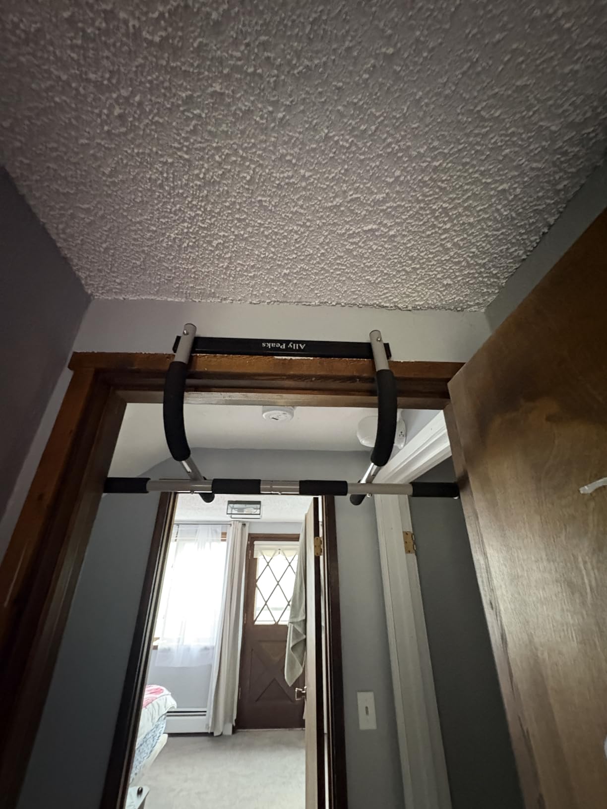 Ally Peaks Pull Up Bar for Doorway | Thickened Steel Max Limit 440 lbs Upper Body Fitness Workout Bar| Multi-Grip Strength for Doorway | Indoor Chin-Up Bar Fitness Trainer for Home Gym Portable - Customer Photo 1