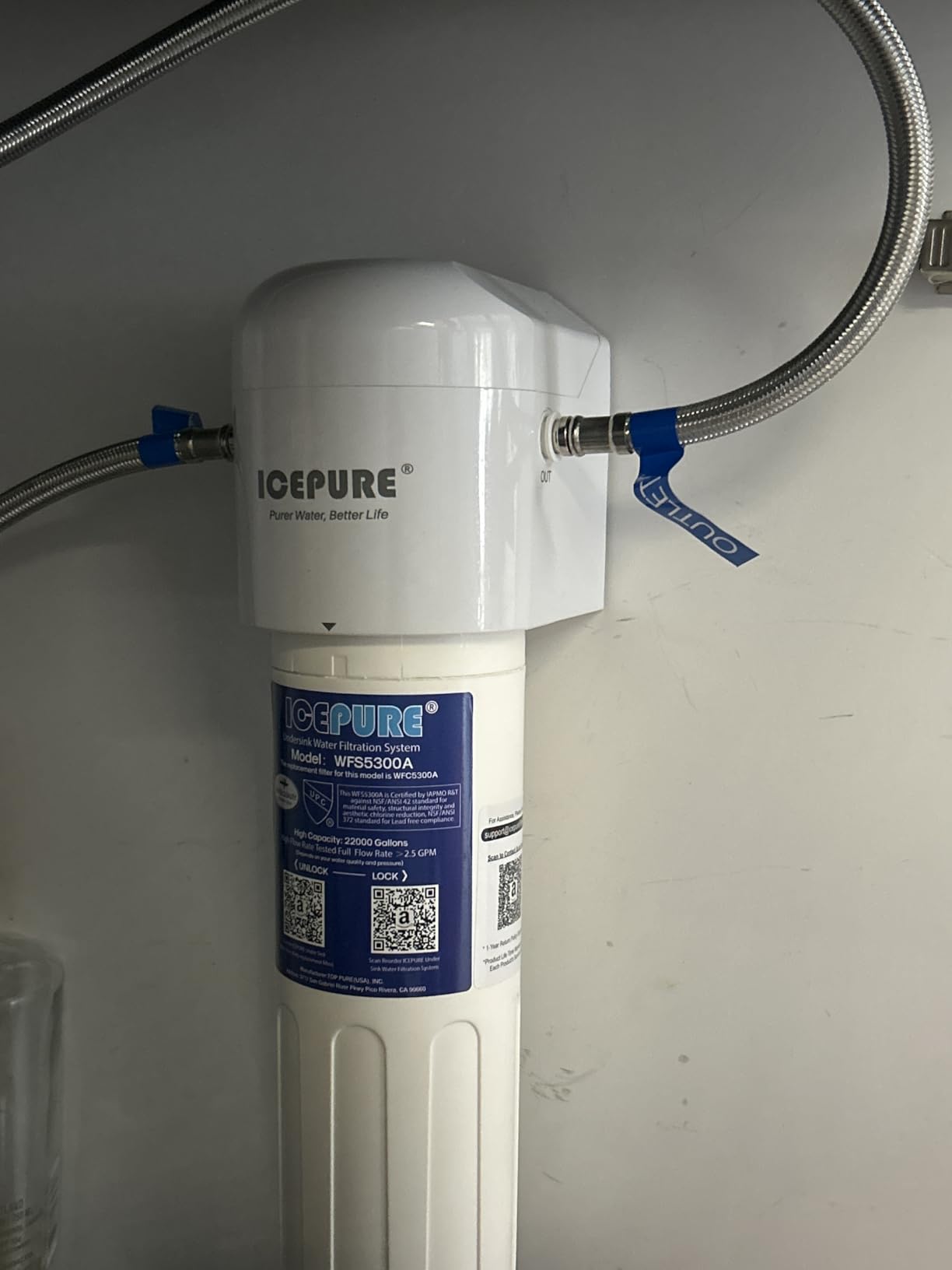 ICEPURE Under Sink Water Filter System, 3 Years or 22000 Gallons Ultra High Life NSF/ANSI 42 Certified, Removes Heavy Metals,Chlorine,Direct Connect Under Counter Drinking Water System, USA Tech - Customer Photo 1