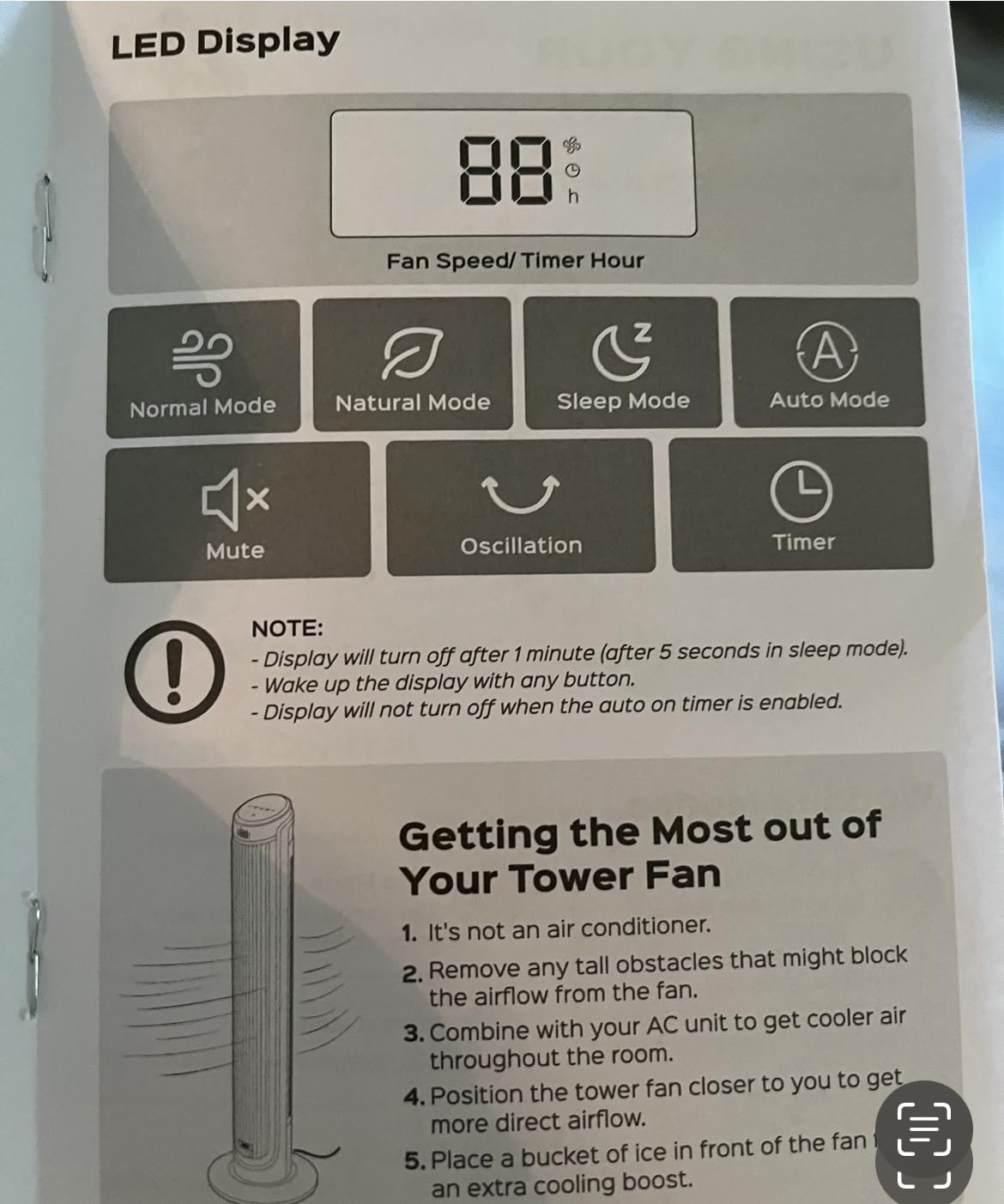 Dreo Tower Fan for Bedroom, 90° Oscillating Fans that Blow Cold Air, 5 Speeds, 4 Modes with 26ft/s Velocity, 12H & 28dB Quiet Timer, Remote, Touch, 40