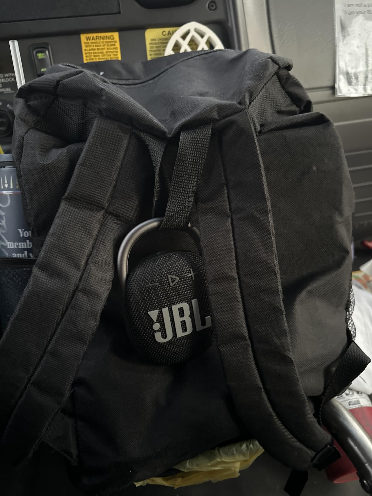 JBL Clip 4 - Portable Mini Bluetooth Speaker, big audio and punchy bass, integrated carabiner, IP67 waterproof and dustproof, 10 hours of playtime, speaker for home, outdoor and travel (Black) - Customer Photo 1