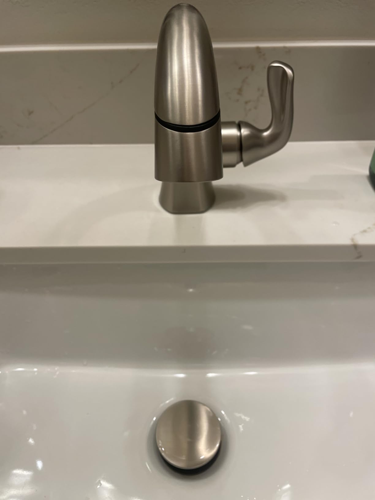 Delta Arvo Brushed Nickel Bathroom Faucet 1 Hole, Single Hole Bathroom Sink Faucet for Vanity, Push-Pop Drain Assembly, Spotshield Stainless 15840LF-SP - Customer Photo 2