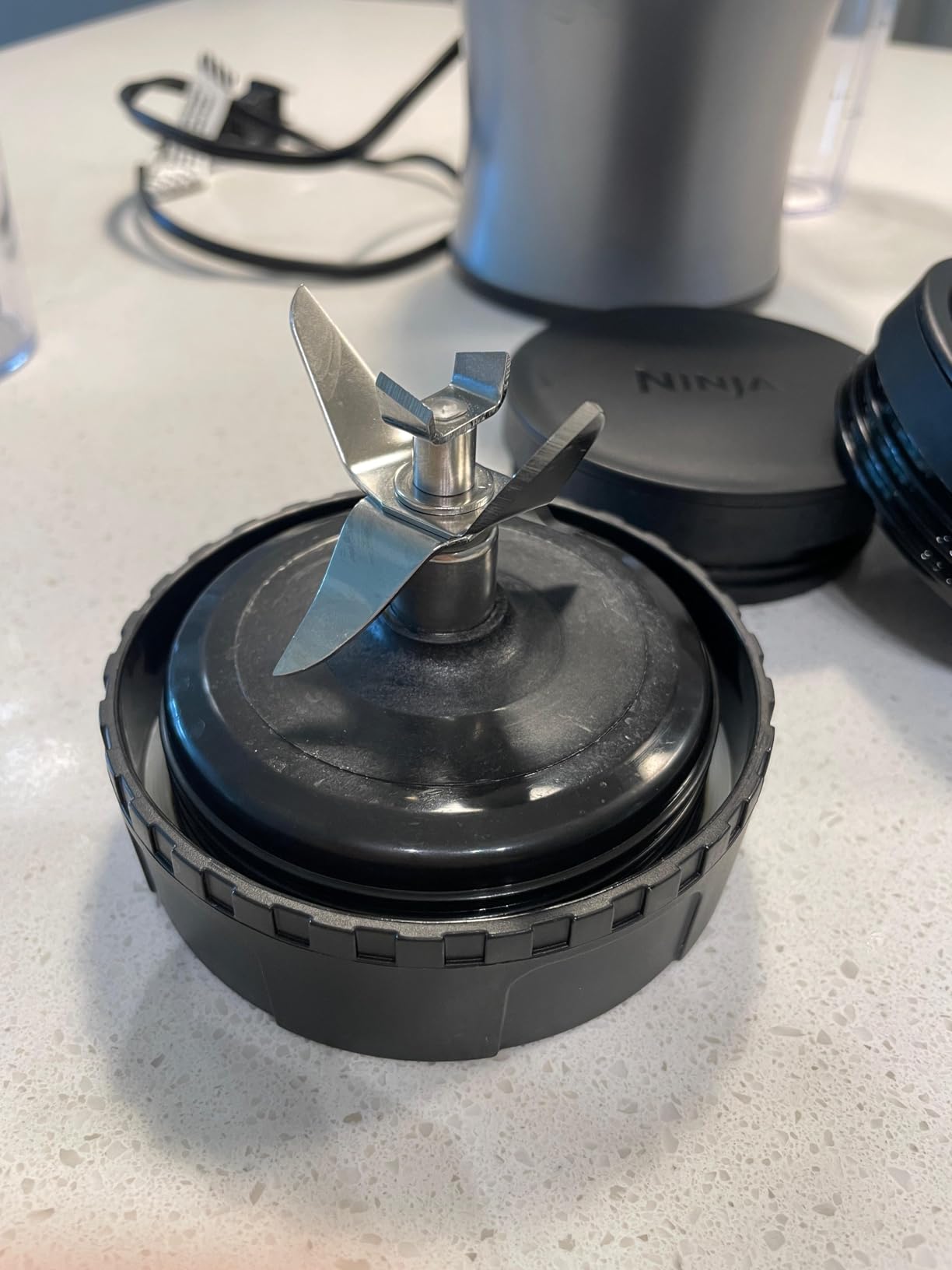 Ninja Blender Nutri Pro Single Serve, For Smoothies, Salsa, Shakes and Frozen Drinks, Includes 2 Smoothie Cups & Lids, Crushes Ice, Fruit & Veggies, Silver BN401 - Customer Photo 2