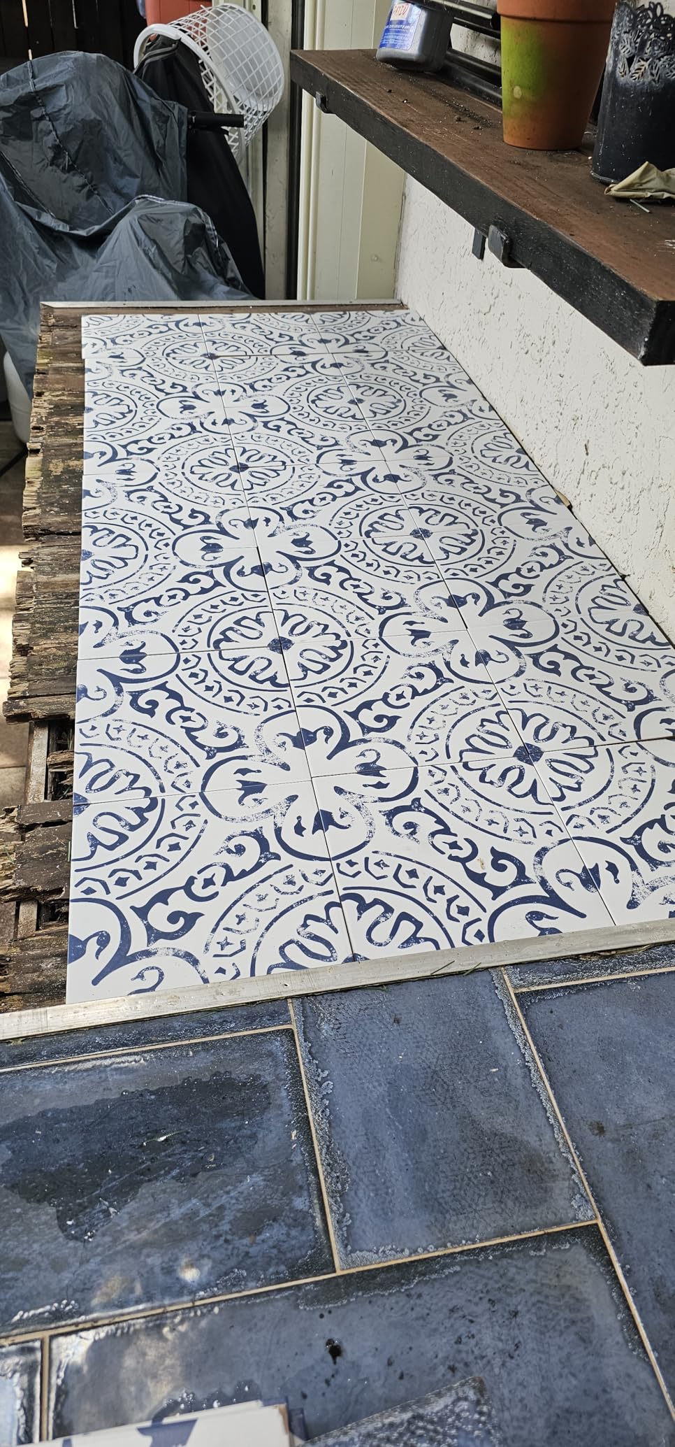 MSI Indigo Encaustic 8 in. x 8 in. Glazed Porcelain Wall Tile for Bathroom, Floor Tile and Kitchen Backsplash - Customer Photo 1
