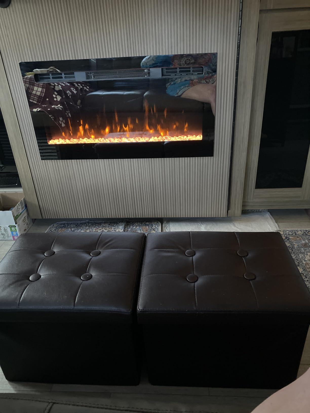 ALASDO Storage Ottoman Footrest Stool, 43L Capacity, Foldable Customer Review ALASDO Storage Ottoman Footrest Stool, 43L Capacity, Foldable - Customer Photo 1