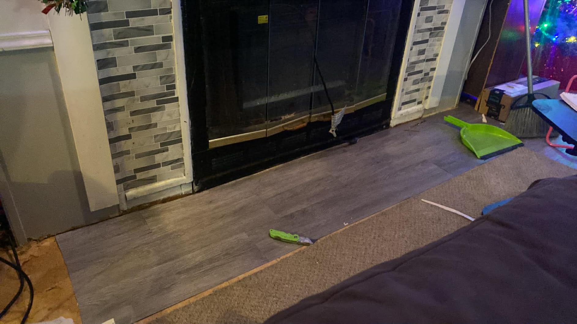 Art3d Peel and Stick Floor Tile Vinyl Wood Plank 36-Pack 54 Sq.Ft, Brown Stone, Rigid Surface Hard Core Easy DIY Self-Adhesive Flooring - Customer Photo 1