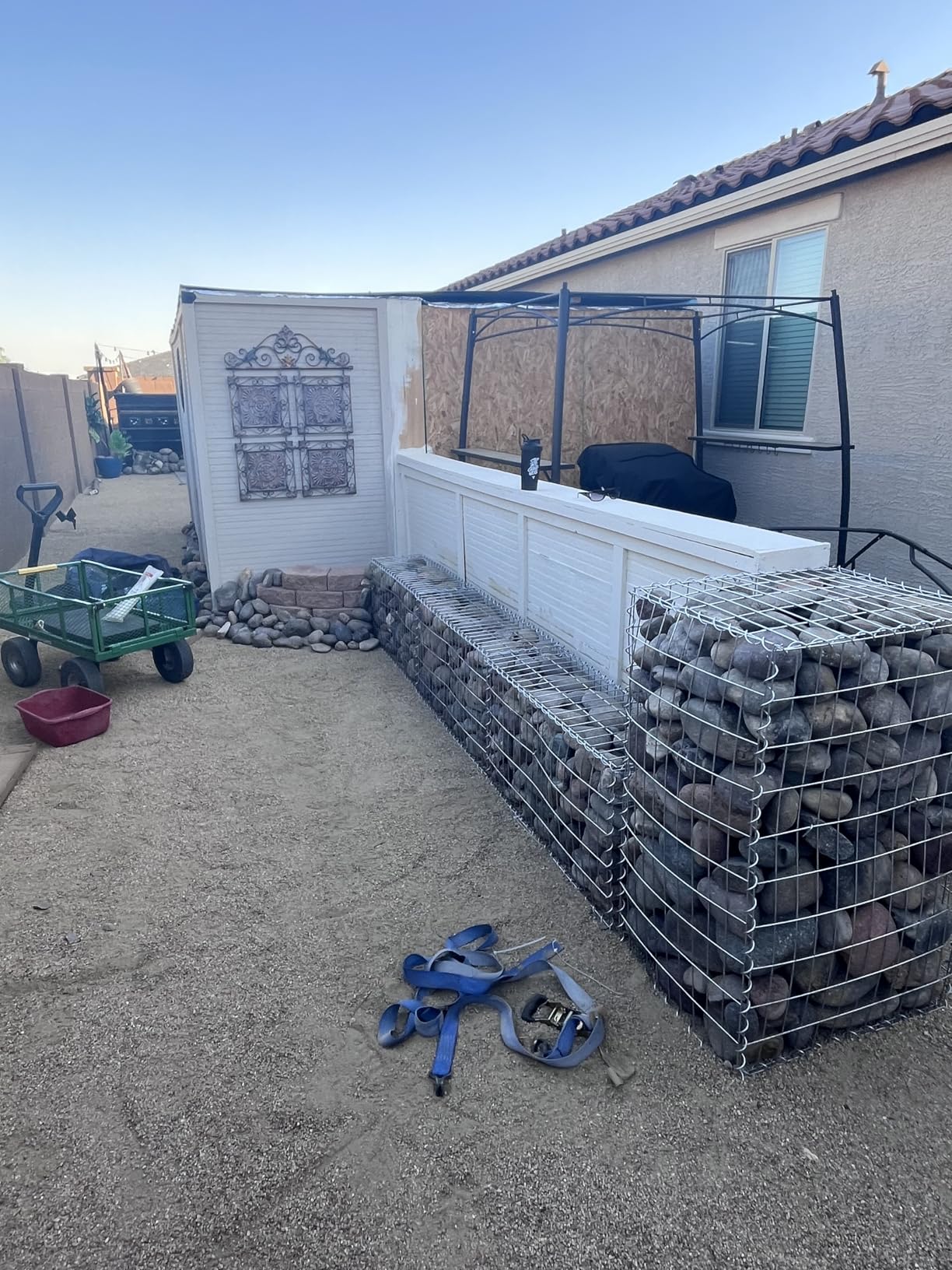 vidaXL Gabion Basket with Lids, Galvanised Steel Gabion Wall, Rectangular Gabion Cage for Garden, High Load Capacity, 23,6