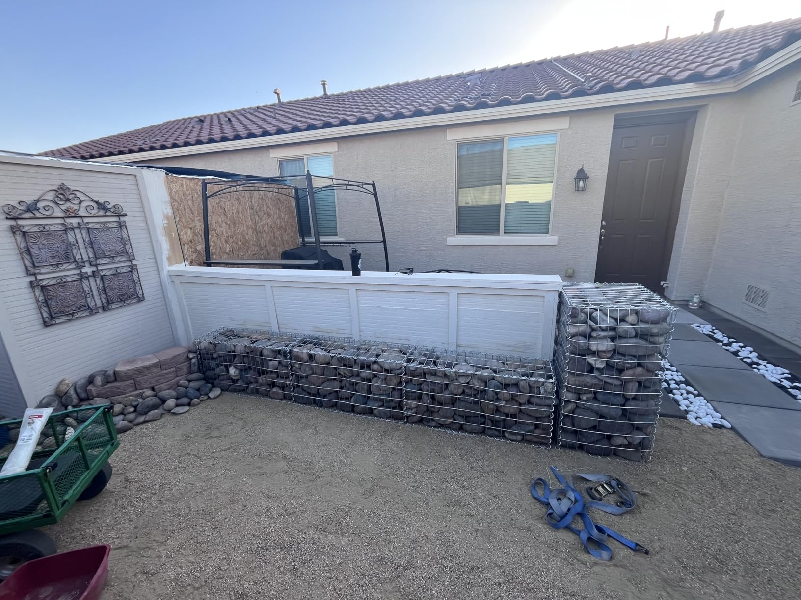 vidaXL Gabion Basket with Lids, Galvanised Steel Gabion Wall, Rectangular Gabion Cage for Garden, High Load Capacity, 23,6