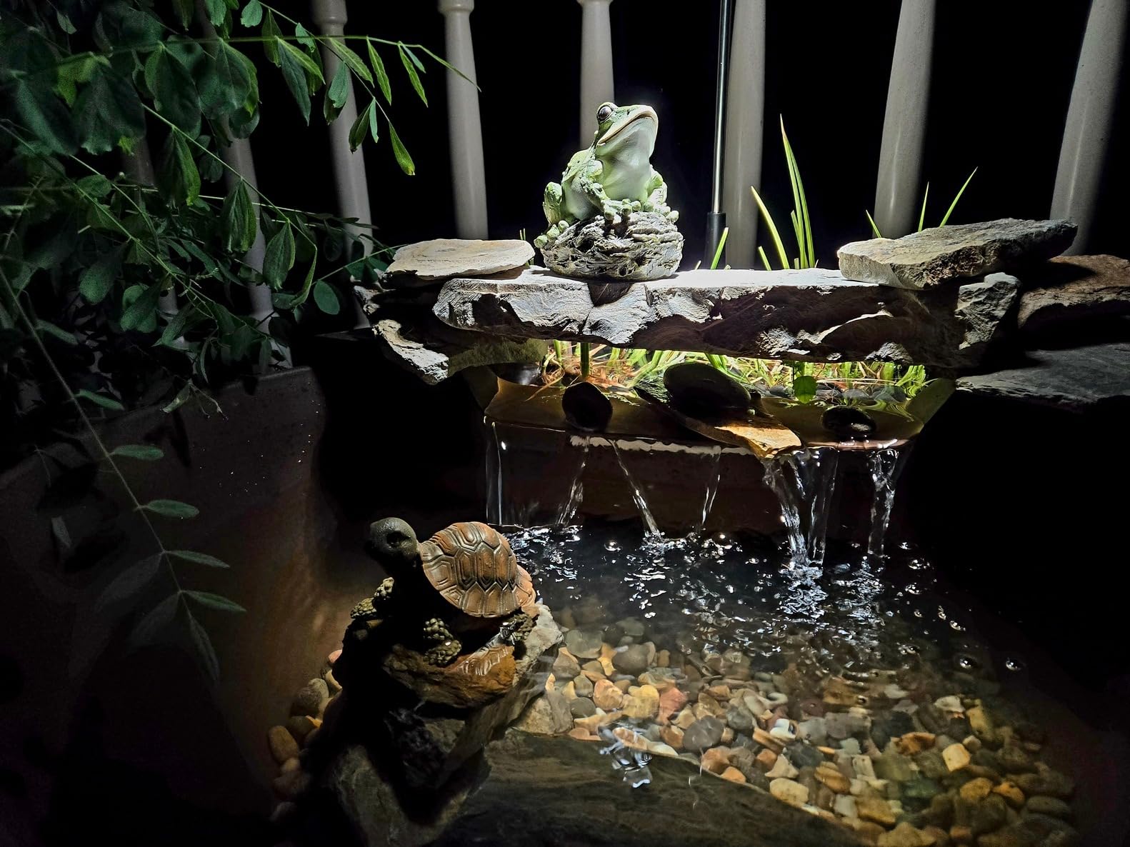 Aquascape Pond and Waterfall Kit AquaGarden Container Water Garden, Steel Gray - Customer Photo 2