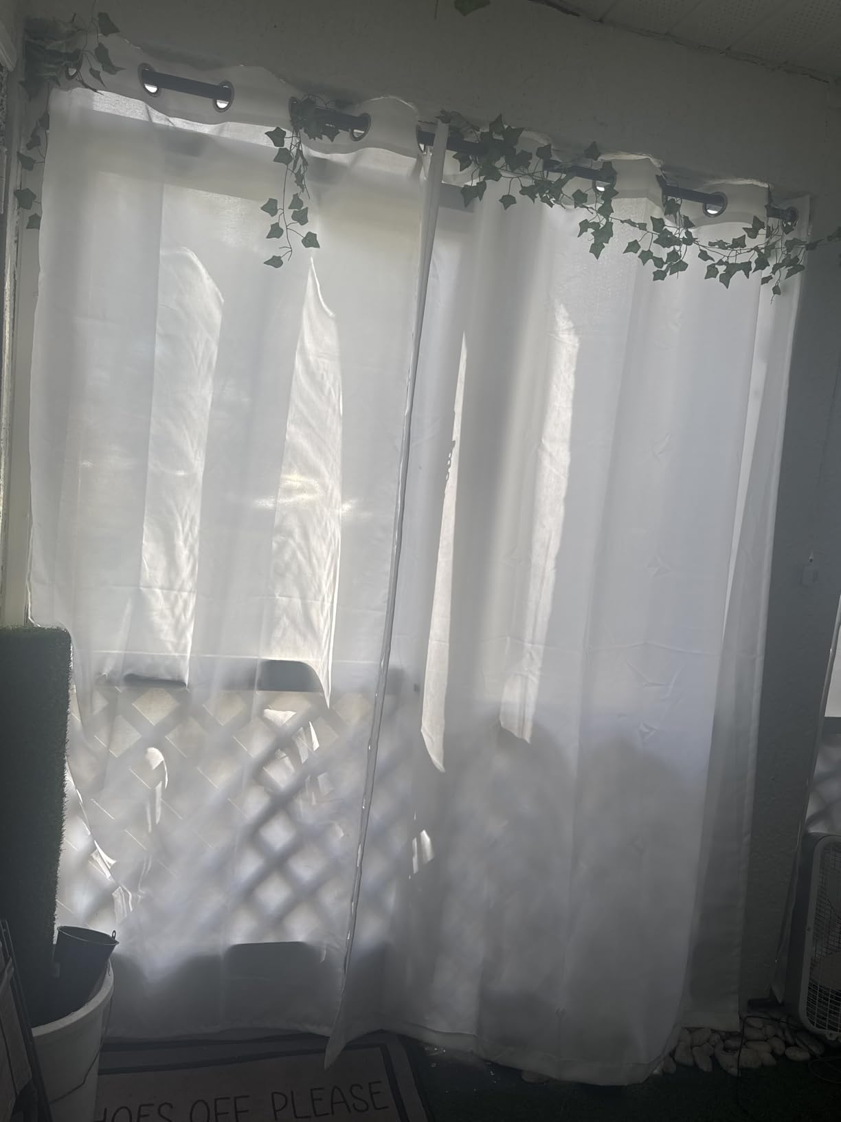 BONZER Waterproof Outdoor Curtains for Patio, Premium Thick Privacy Weatherproof Grommet Outside Curtains for Porch, Pergola, Cabana, 1 Panel, 54W x 84L inch, Cream - Customer Photo 1