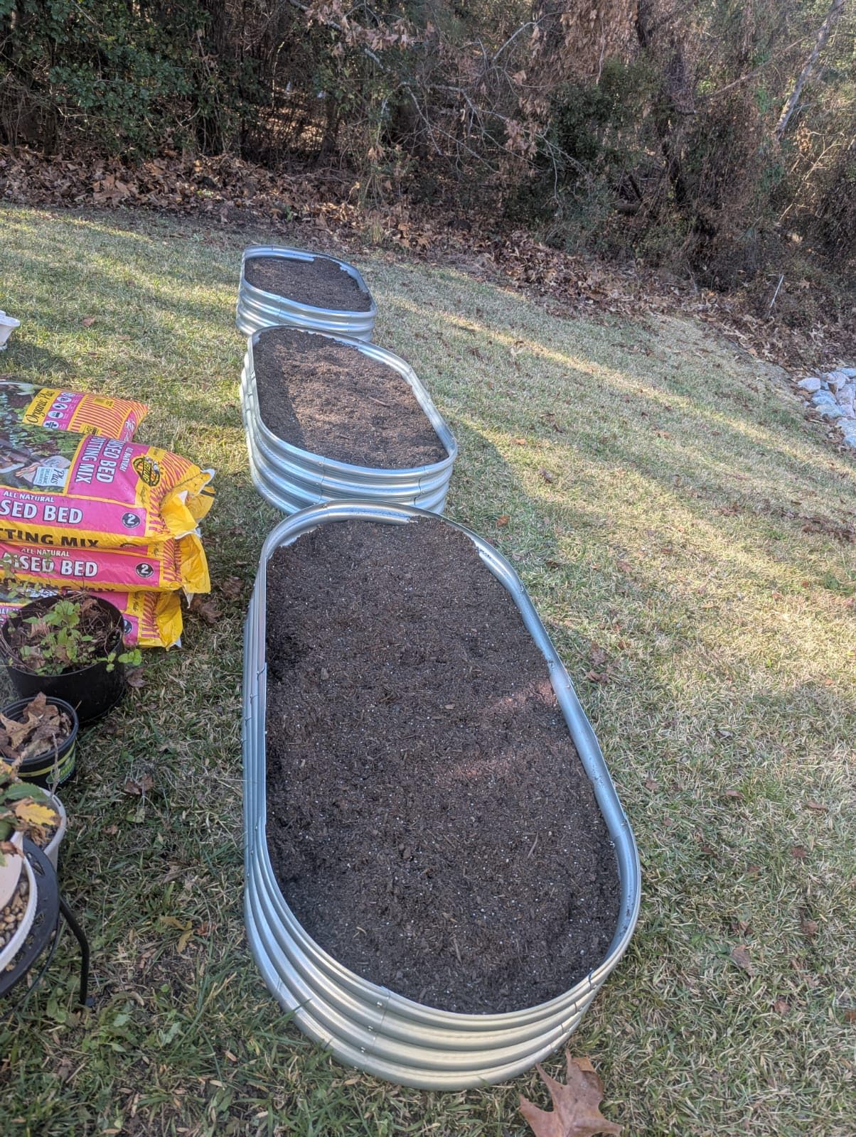 Raised Garden Bed Galvanized Planter Box Outdoor, 5ft Oval Large Rot-Resistant Metal Garden Bed Planter for Vegetables Flower Herb (Silver) - Customer Photo 2