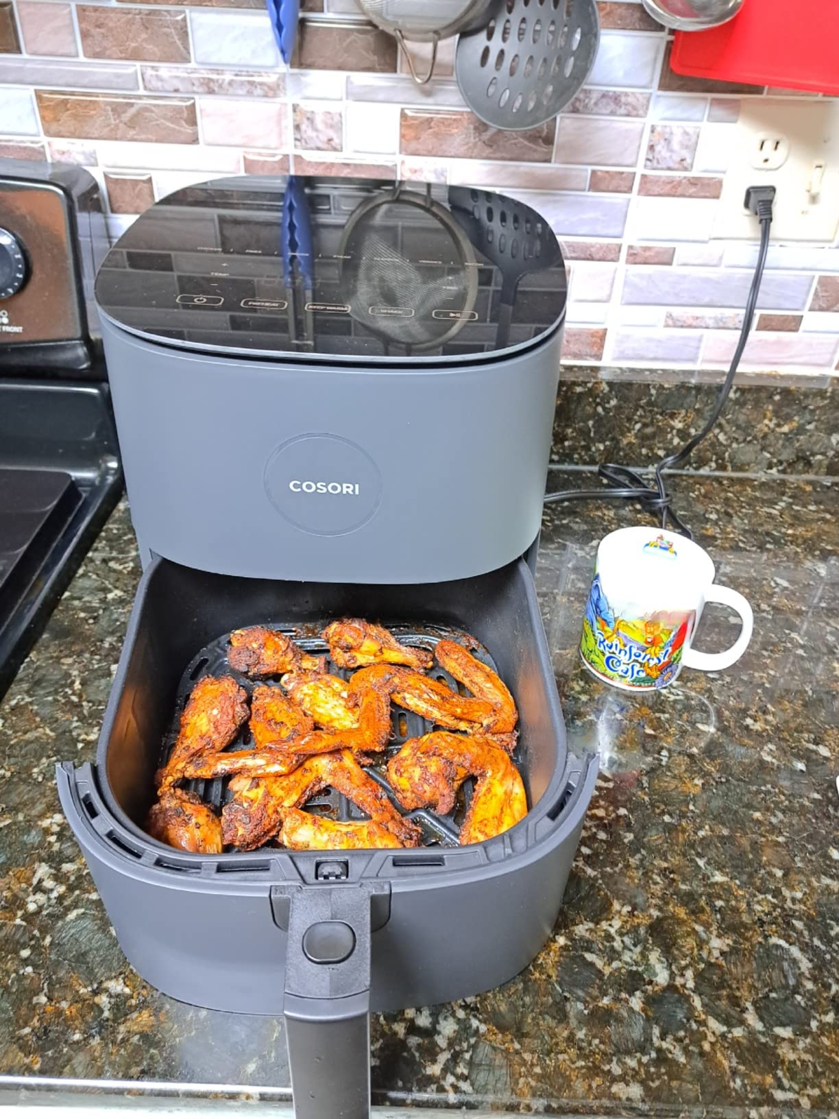 COSORI Air Fryer Pro 9-in-1, Compact 5QT, Ceramic Coating, 450°F: Half Time & Chef-Grade Cook, One-Wipe Clean Glass Panel, 130+ In-App Recipes, Nonstick & Dishwasher-Safe Basket, Gray - Customer Photo 1