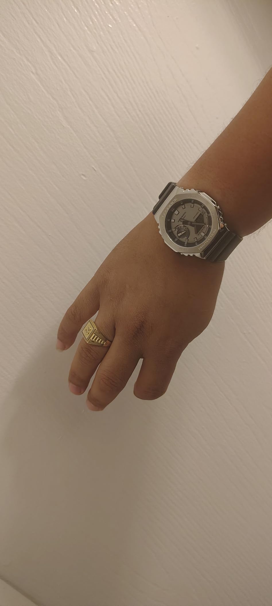 Casio Metal Covered Octagonal Black Resin Band Watch GM2100-1A - Customer Photo 2