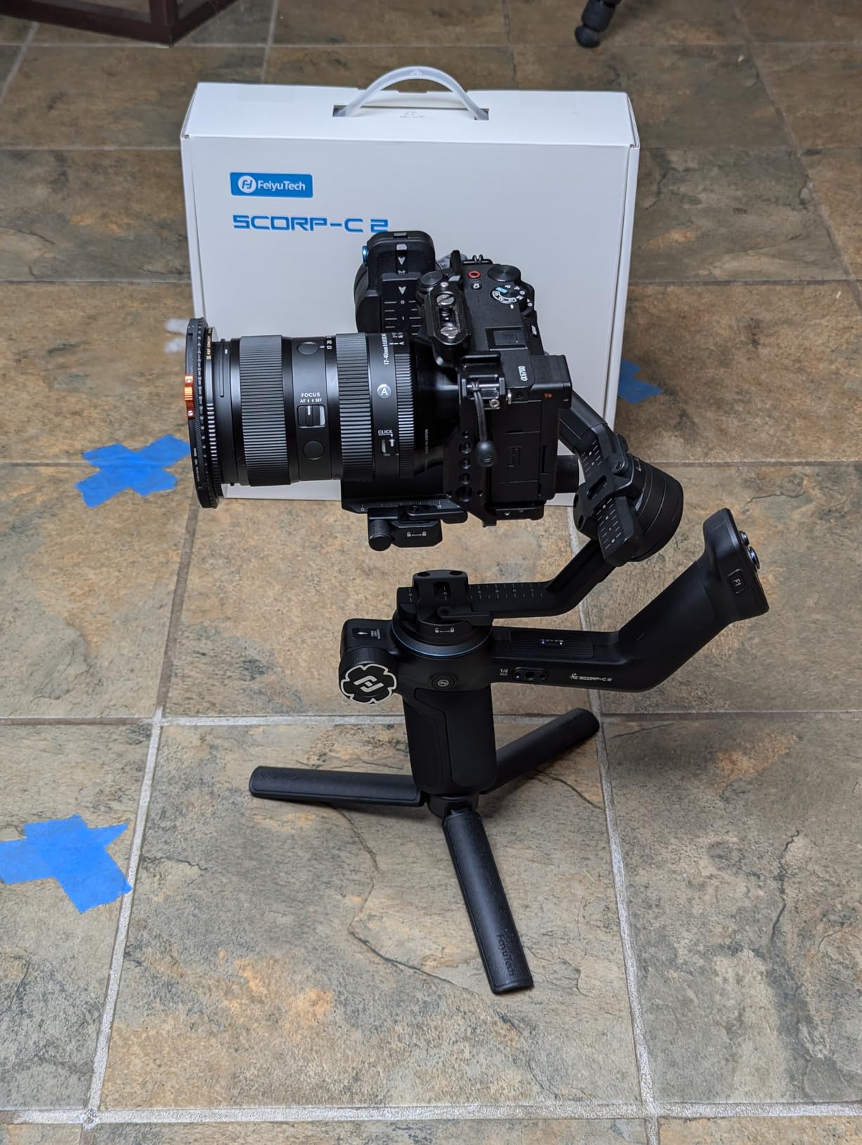 FeiyuTech SCORP-C2 Professional Camera Gimbal Stabilizer, Built-in AI Face/Object Tracking, 3.5kg/7.72lbs Load, Native Vertical Video for YouTube TikTok, for Sony A7, Canon EOS R, Nikon Z Mirrorless Customer Review FeiyuTech SCORP-C2 Professional Camera Gimbal Stabilizer, Built-in AI Face/Object Tracking, 3.5kg/7.72lbs Load, Native Vertical Video for YouTube TikTok, for Sony A7, Canon EOS R, Nikon Z Mirrorless - Customer Photo 1