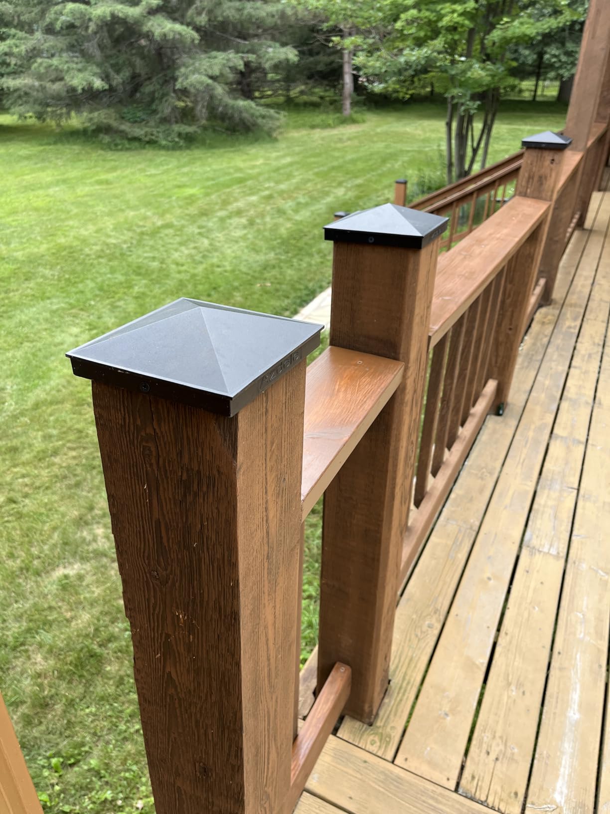 Azdele 6x6 Heavy Duty Aluminum Pyramid Post Caps Cover for Nominal Post(Actual 5.5